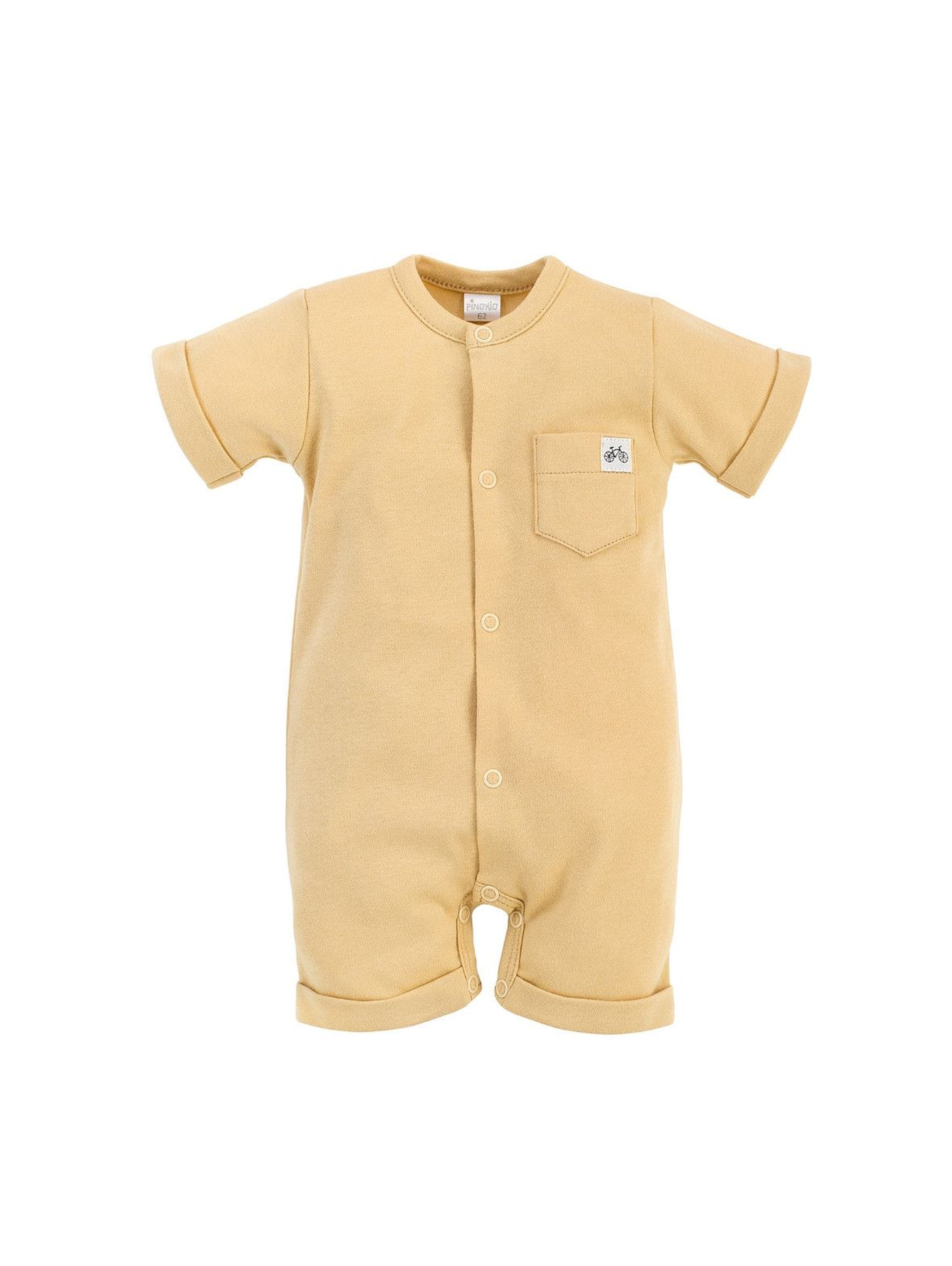 Bawełniany rampers niemowlęcy - żółty