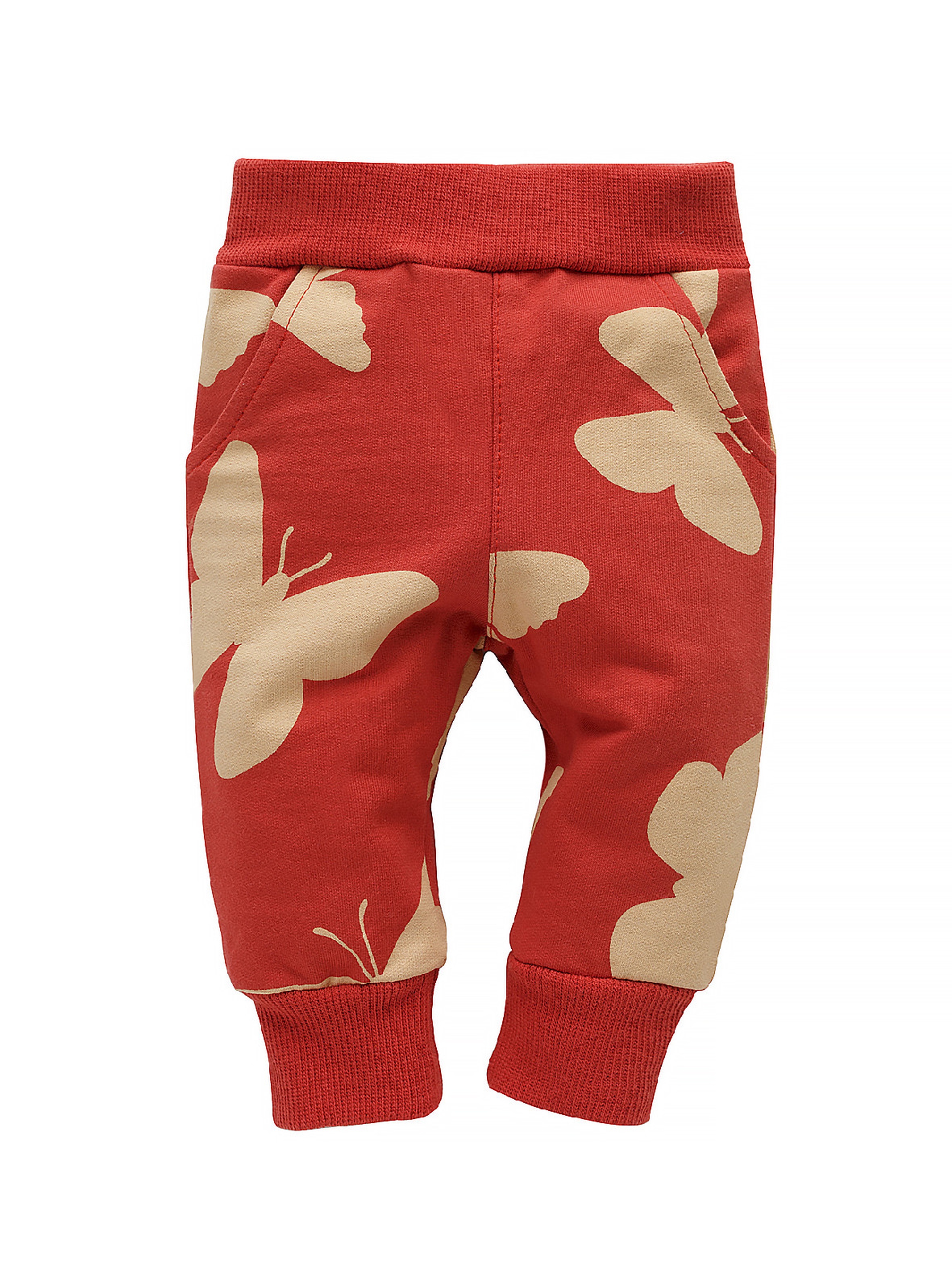 Bawełniane spodnie niemowlęce Imagine czerwone