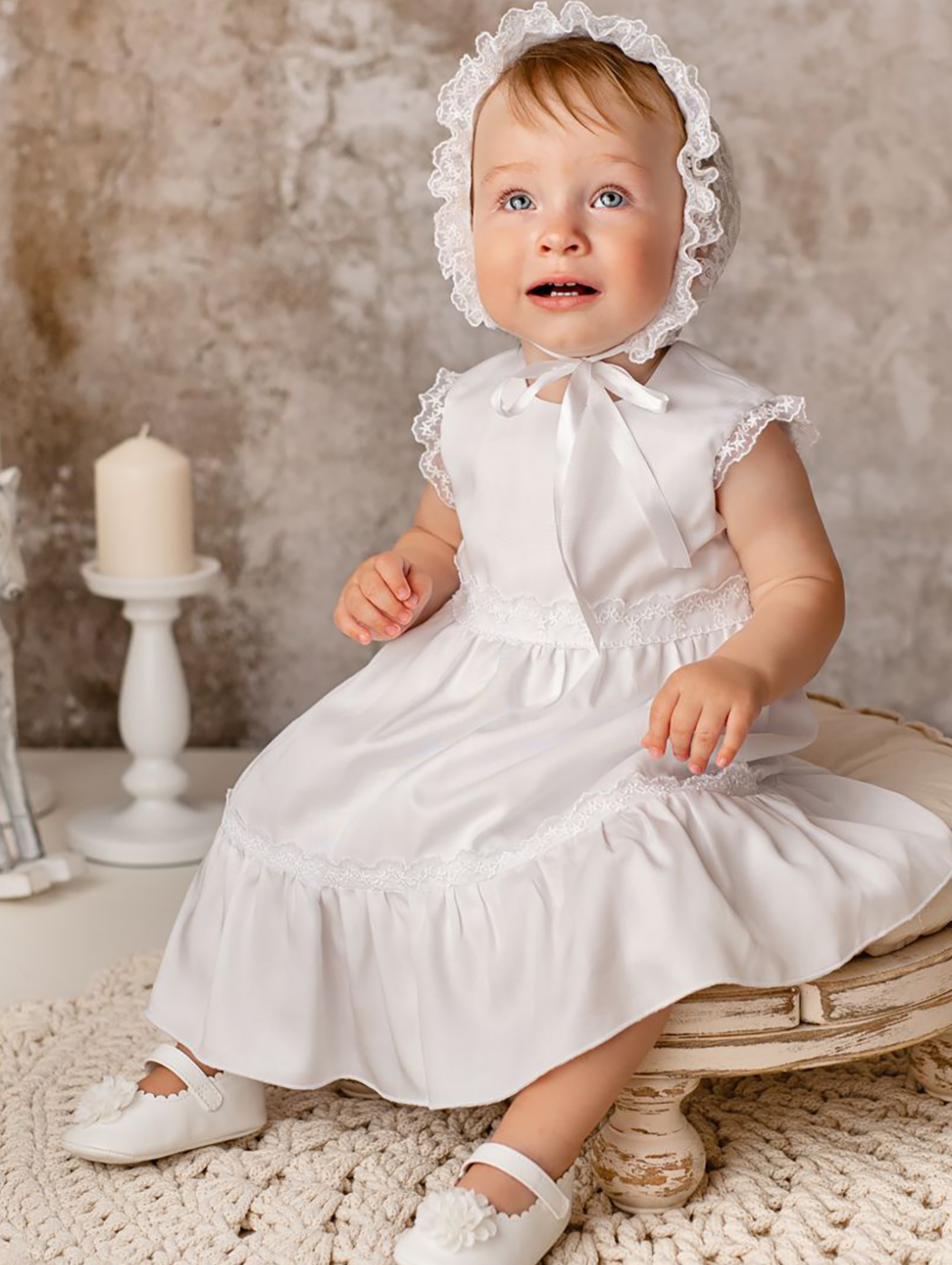 Biała sukienka niemowlęca do chrztu Marysia