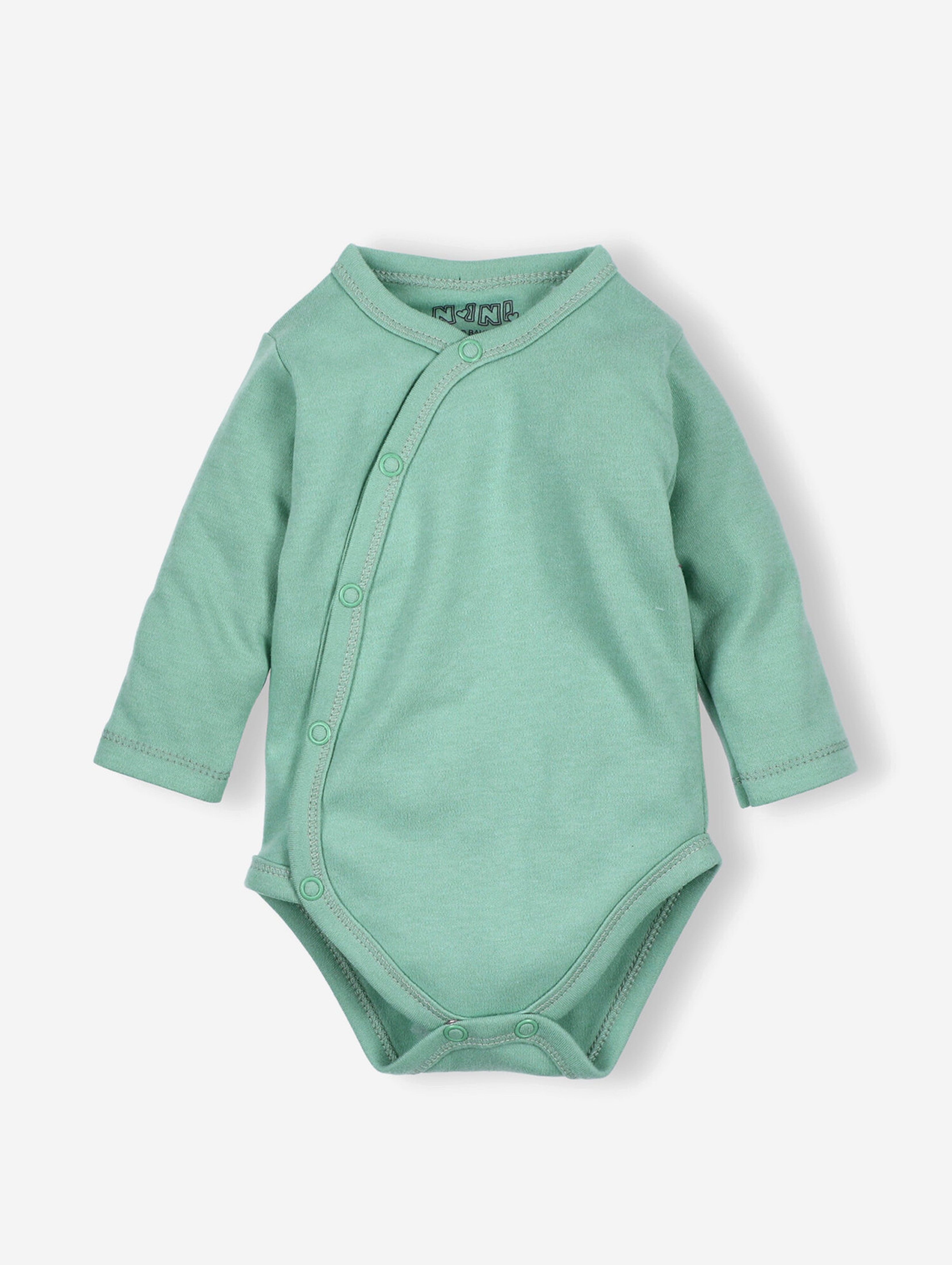 Body niemowlęce z bawełny organicznej kopertowe - zielone