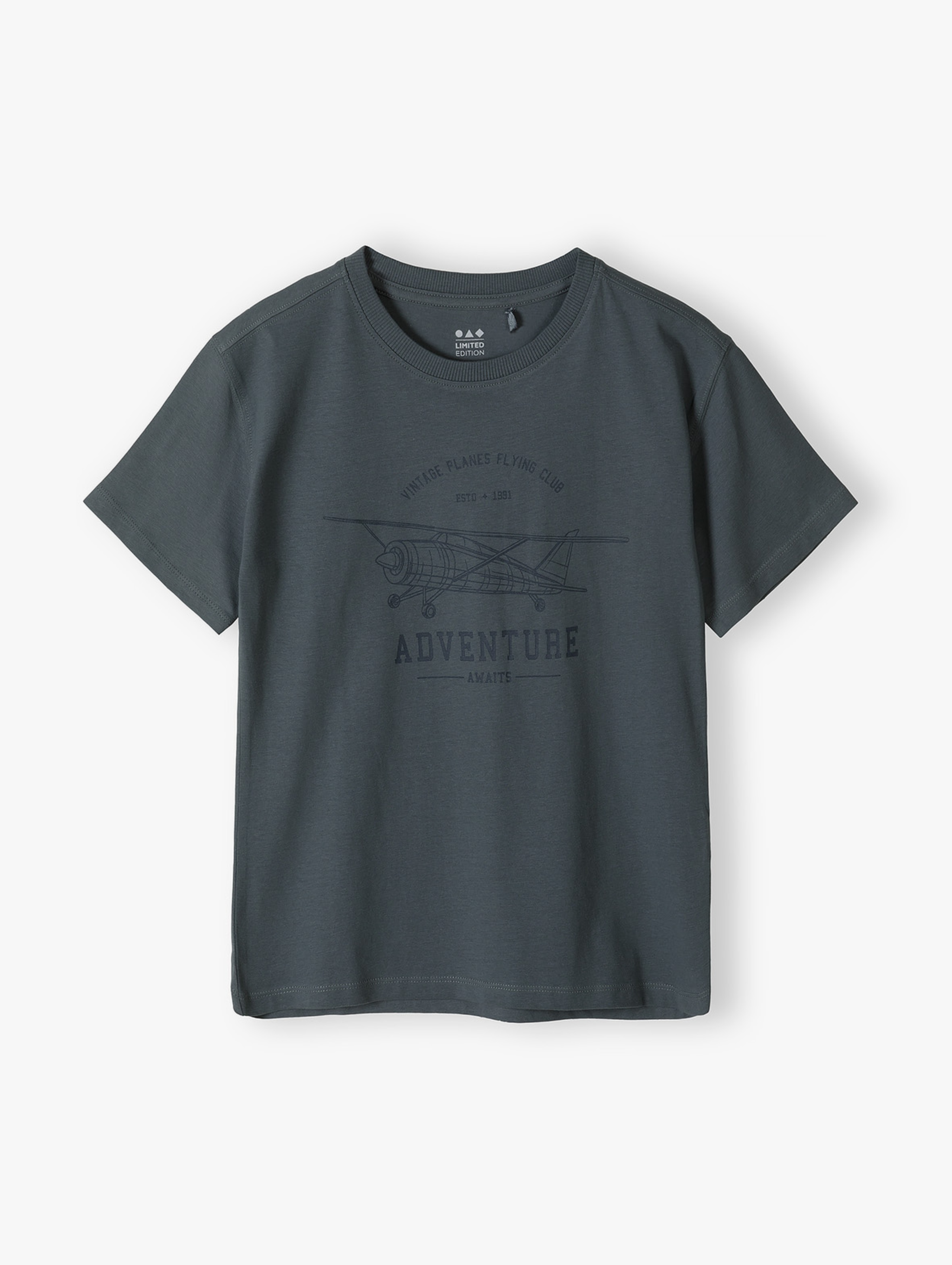 T-shirt chłopięcy z samolotem - Adventure - Limited Edition