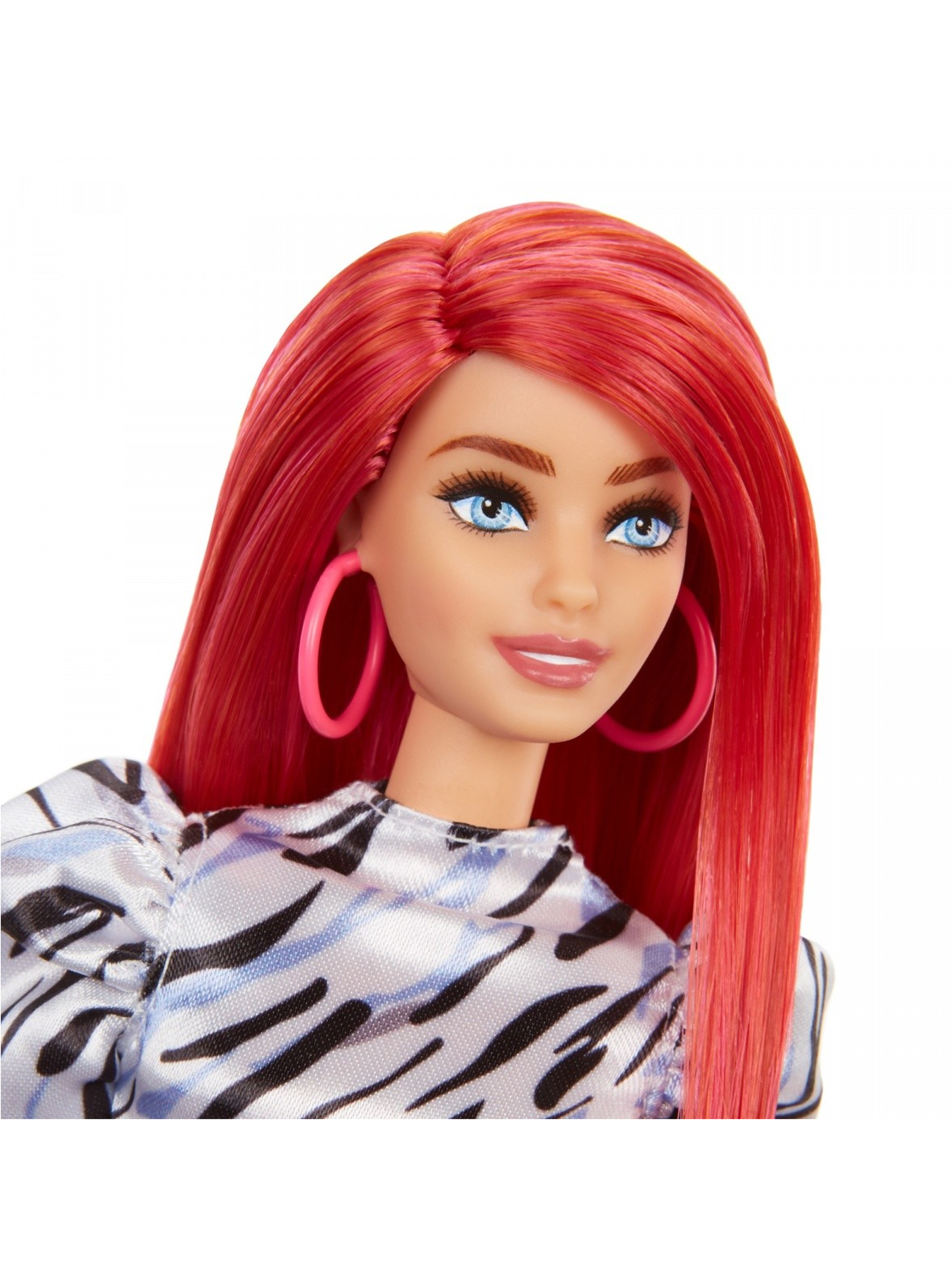 Barbie Fashionistas Lalka Sukienka z bufkami - srebrzysta