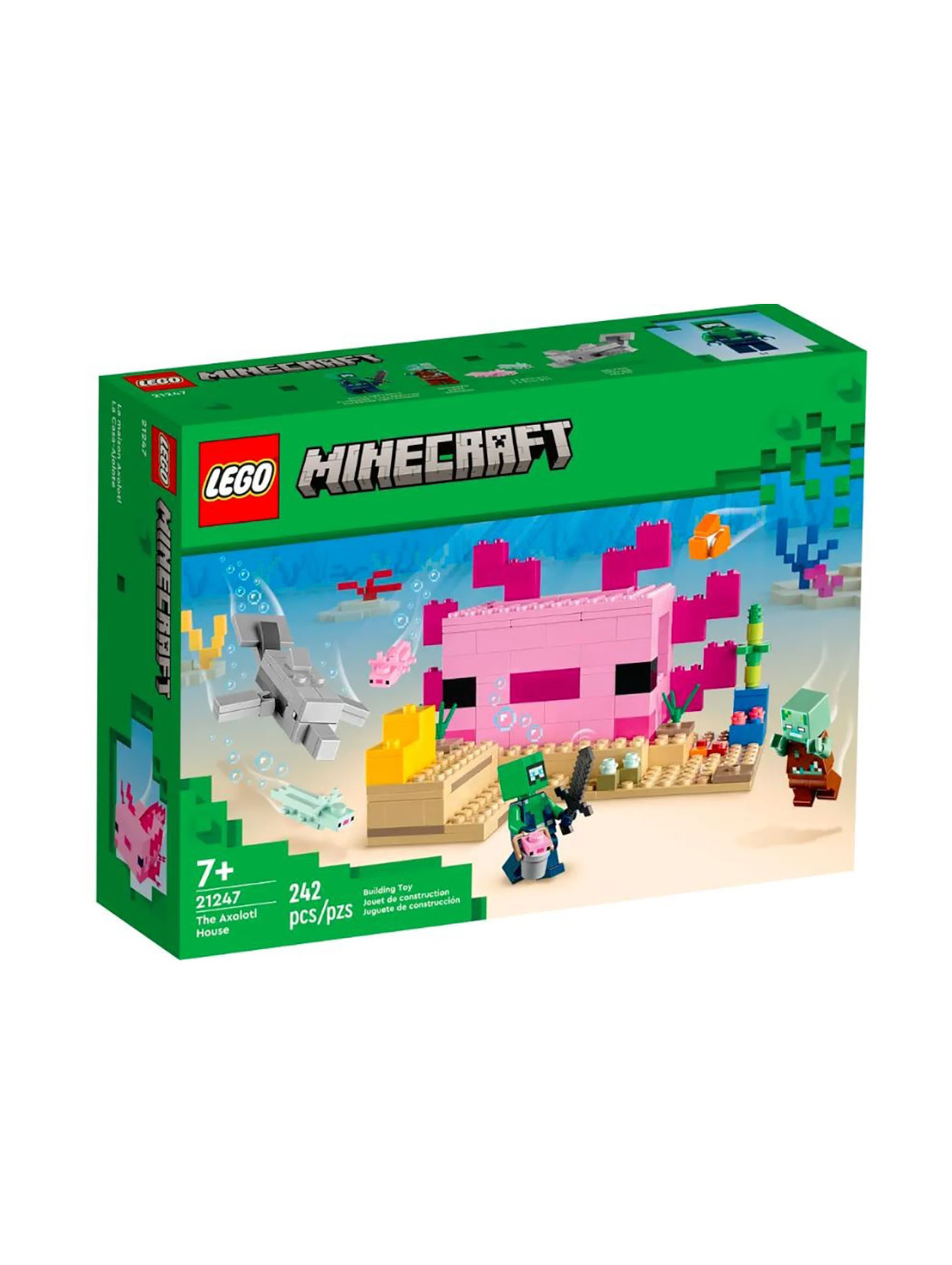 Klocki LEGO Minecraft 21247 Dom aksolotla - 242 elementy, wiek 7 +