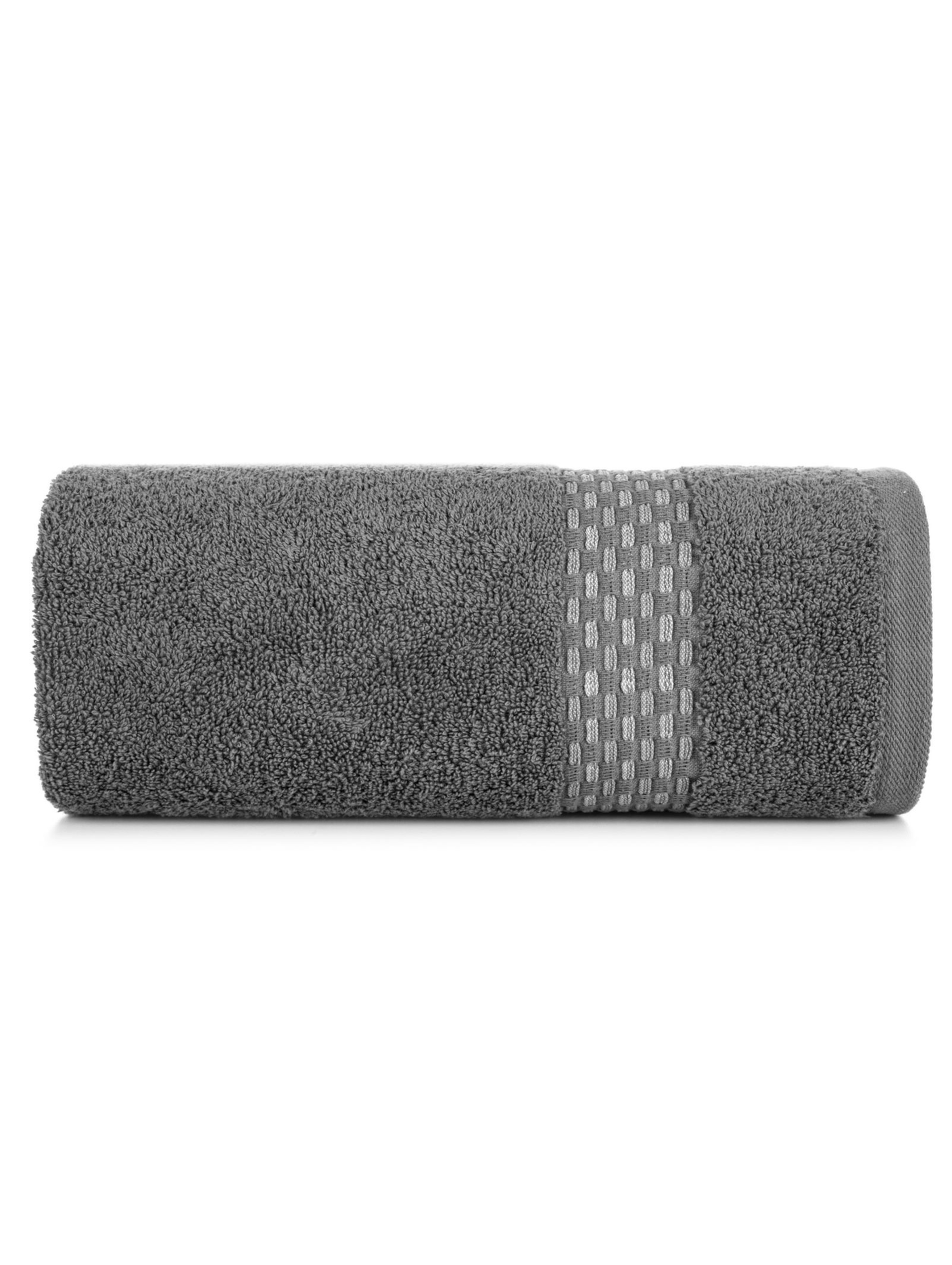 Szary ręcznik ze zdobieniami 50x90 cm