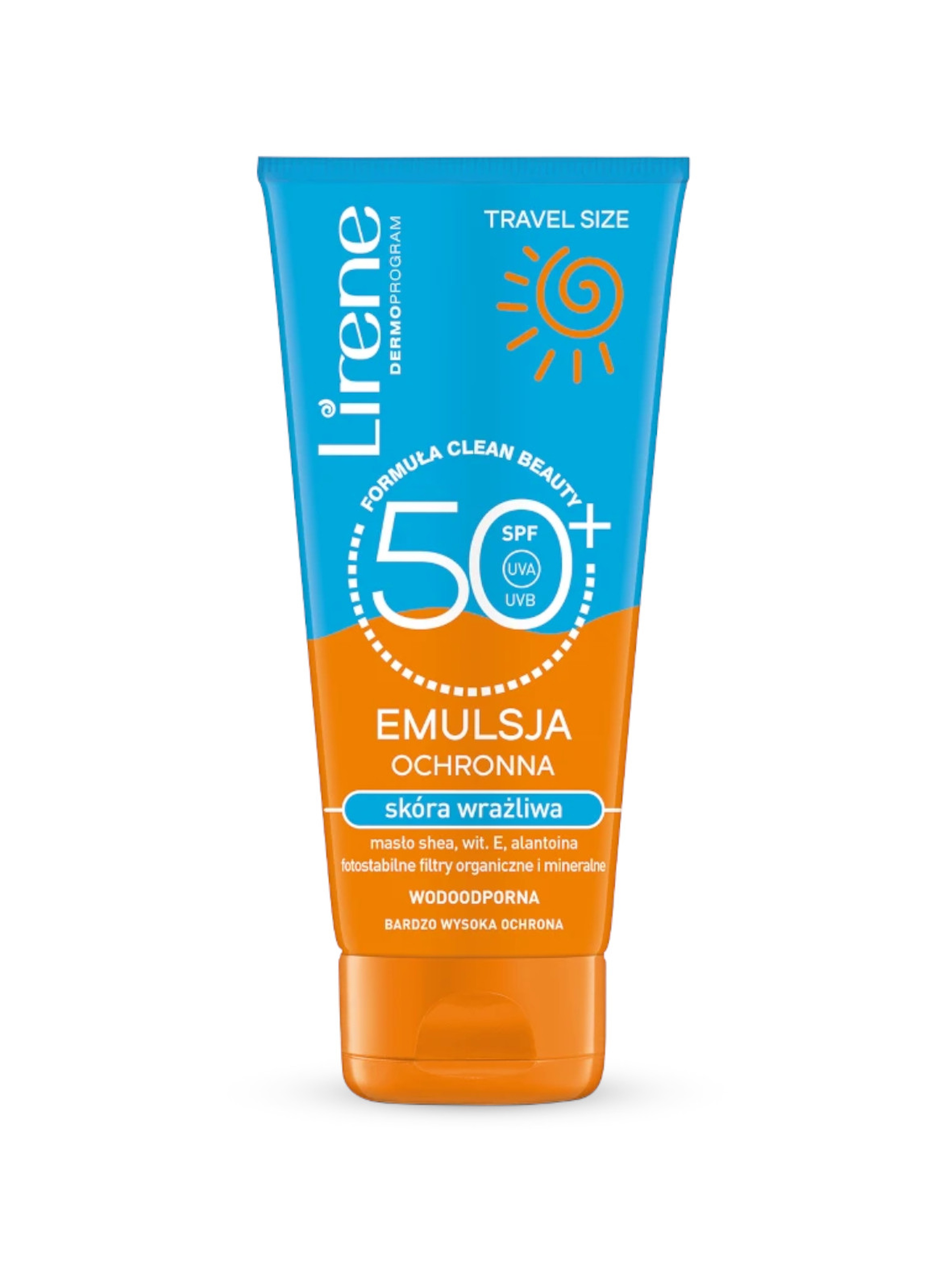 Lirene SUN Emulsja ochronna skóra wrażliwa - SPF 50+ Travel size 90 ml