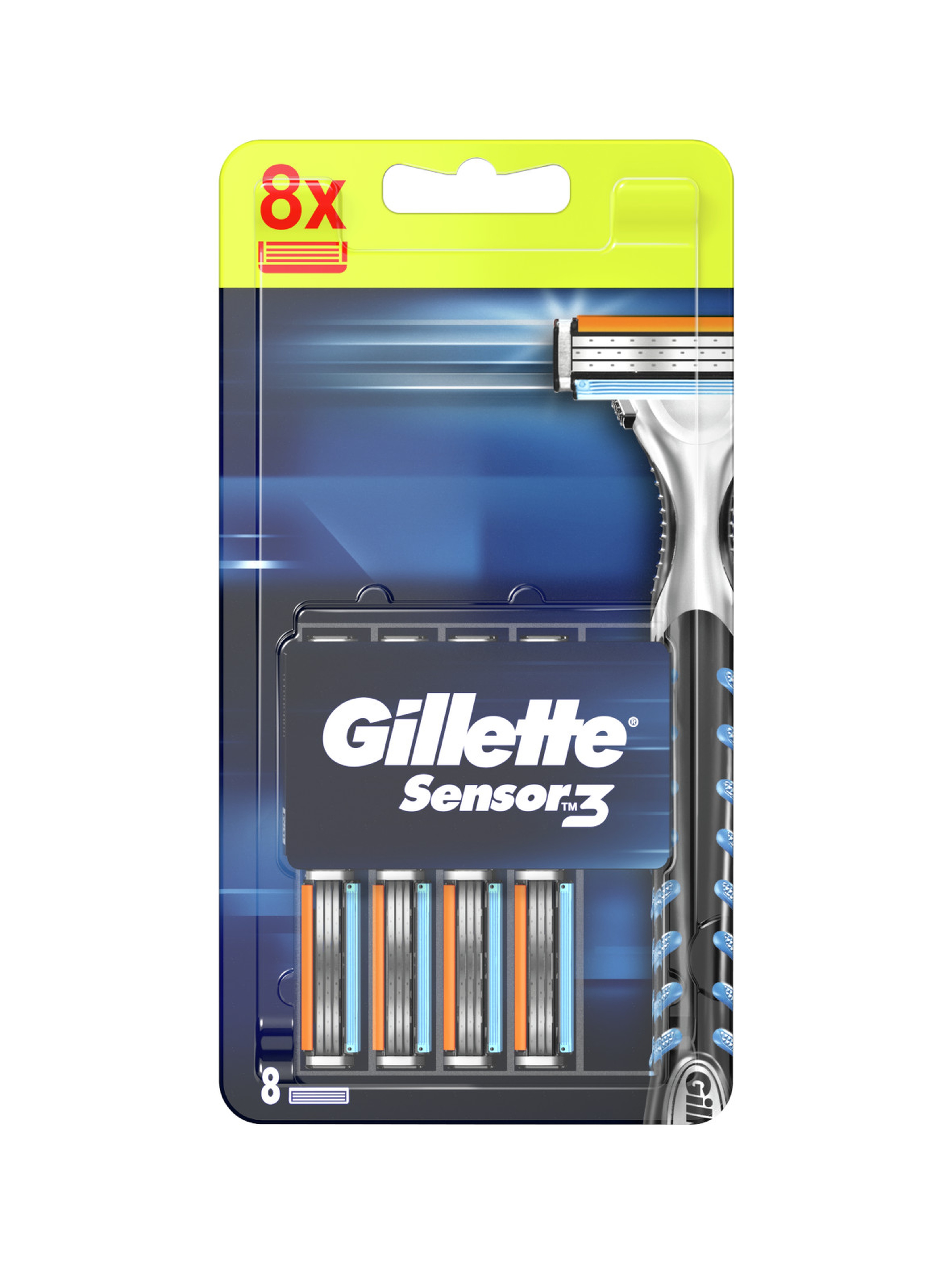 Gillette Sensor3 Ostrza wymienne do maszynki do golenia, 8 sztuki
