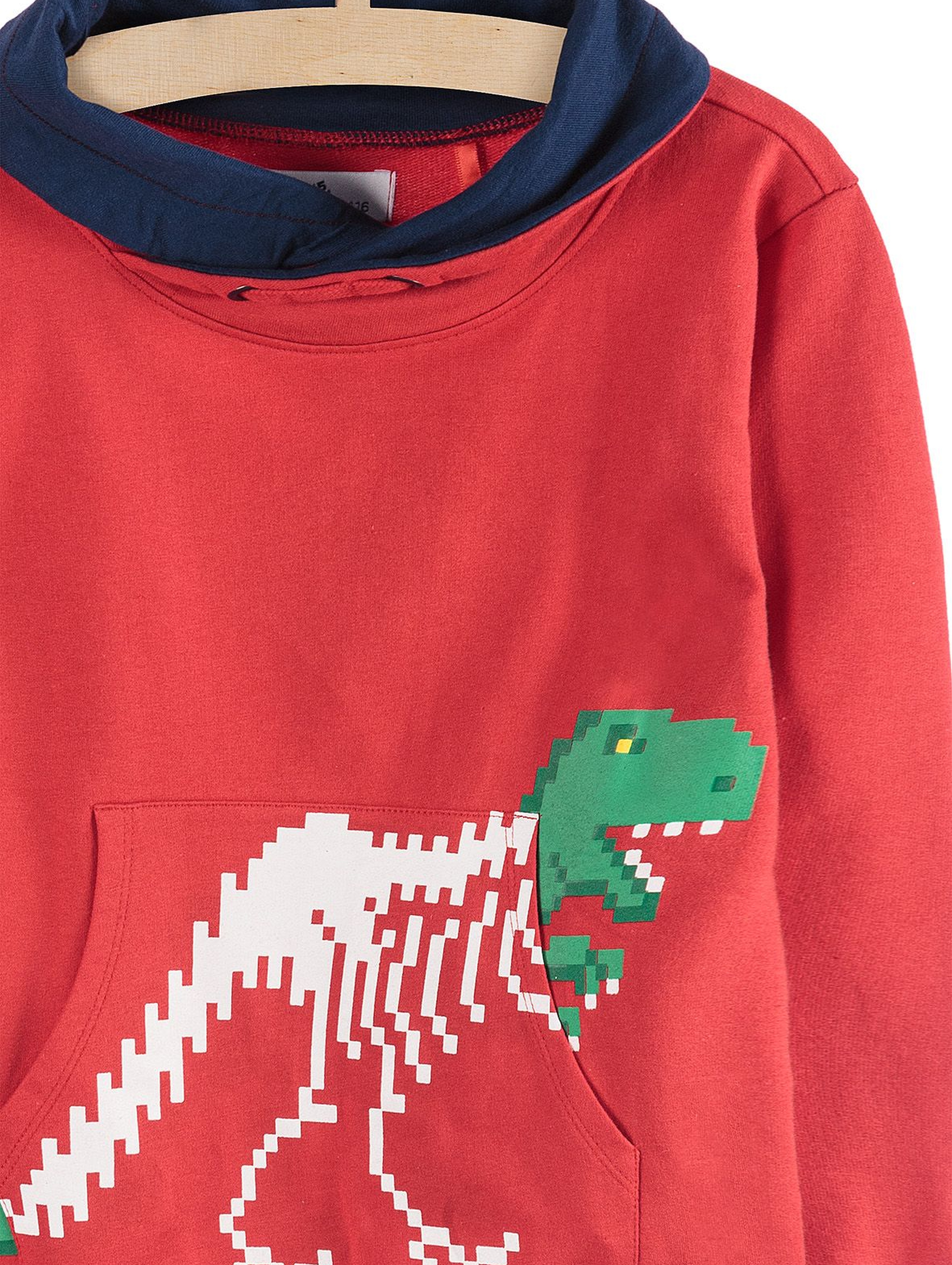 Bluza dresowa z dinozaurem-czerwona