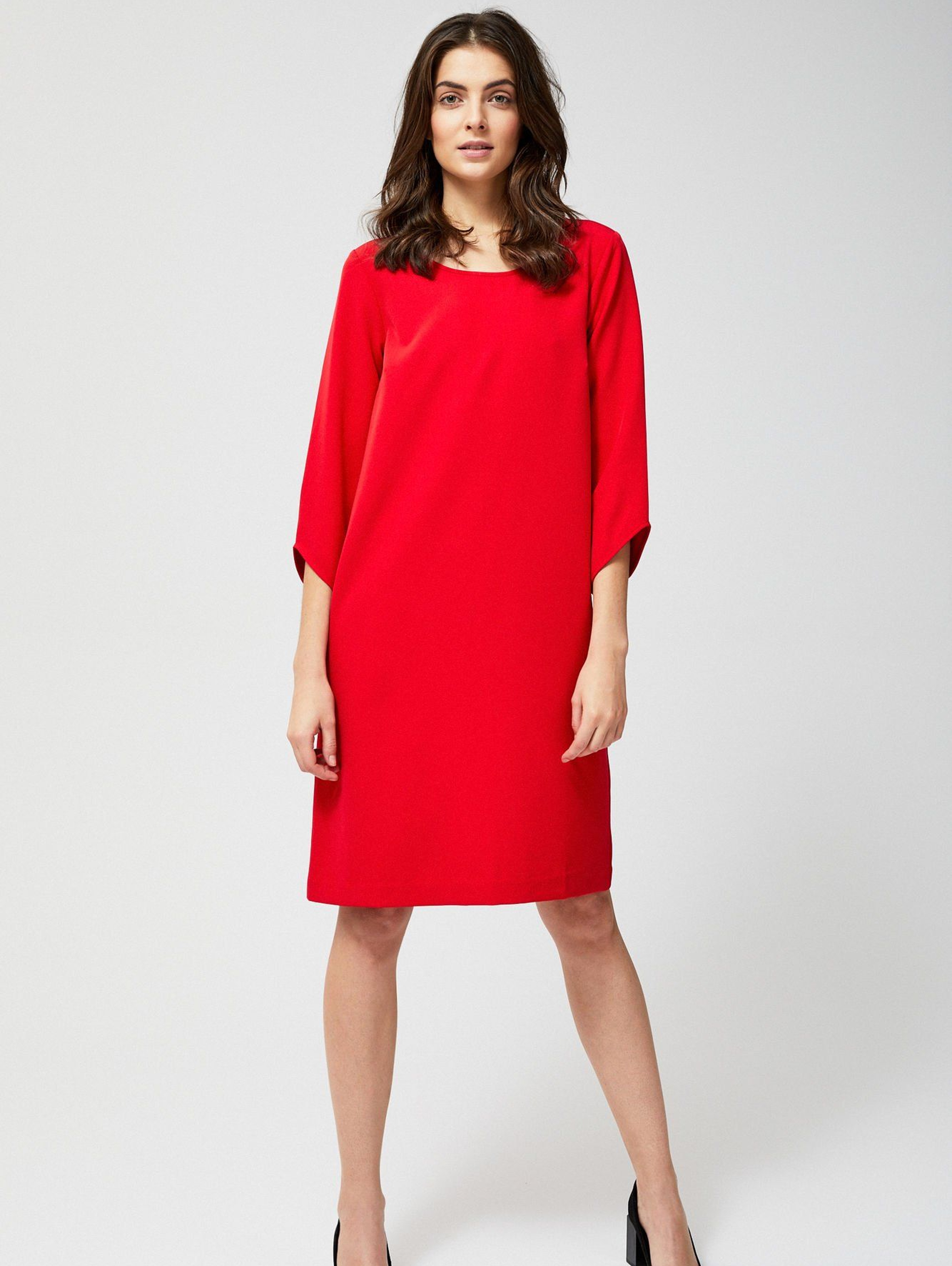 Asymetryczna sukienka damska- czerwona