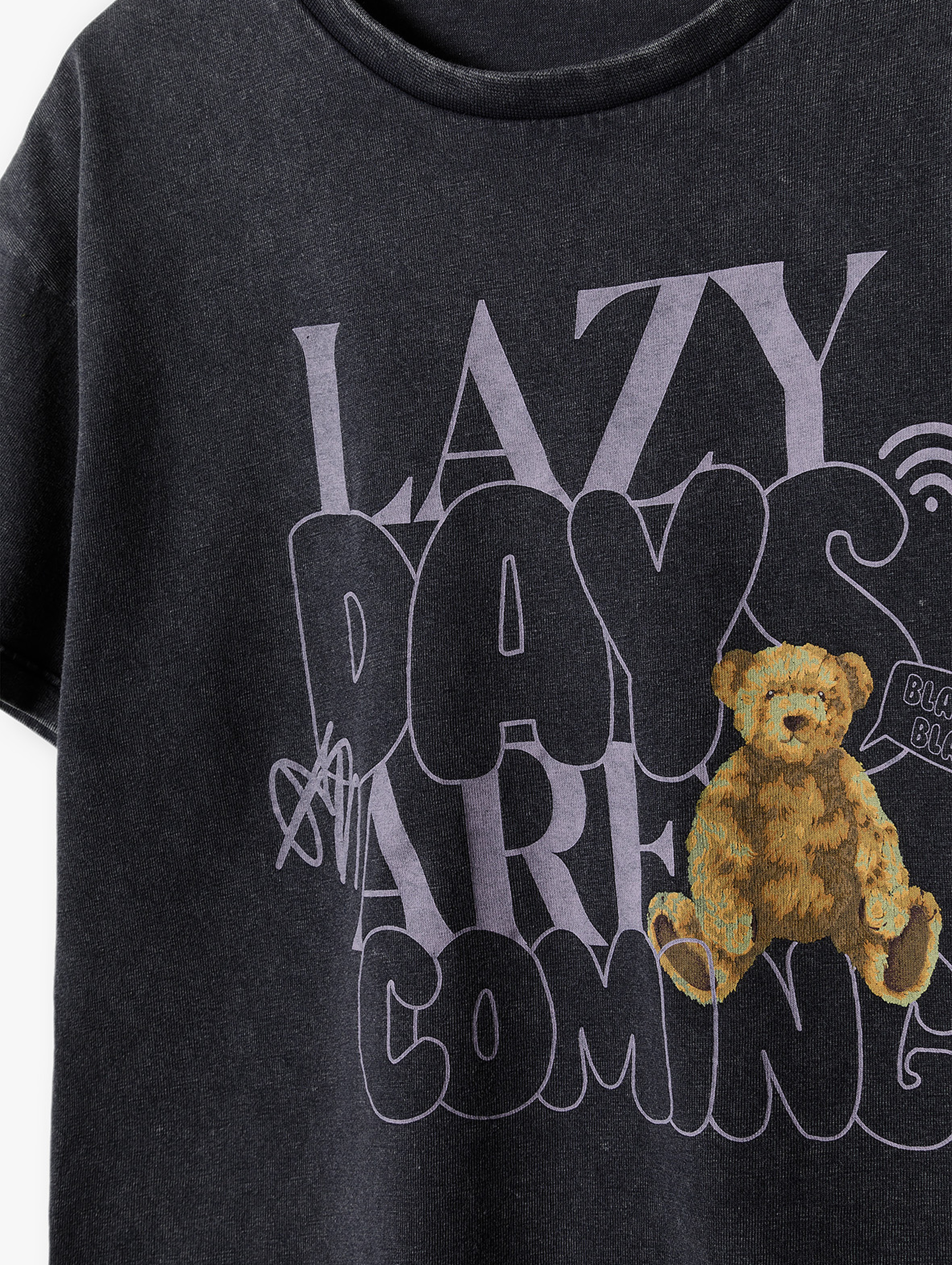 T-shirt dziewczęce grafitowy - Lazy Days - Lincoln&Sharks