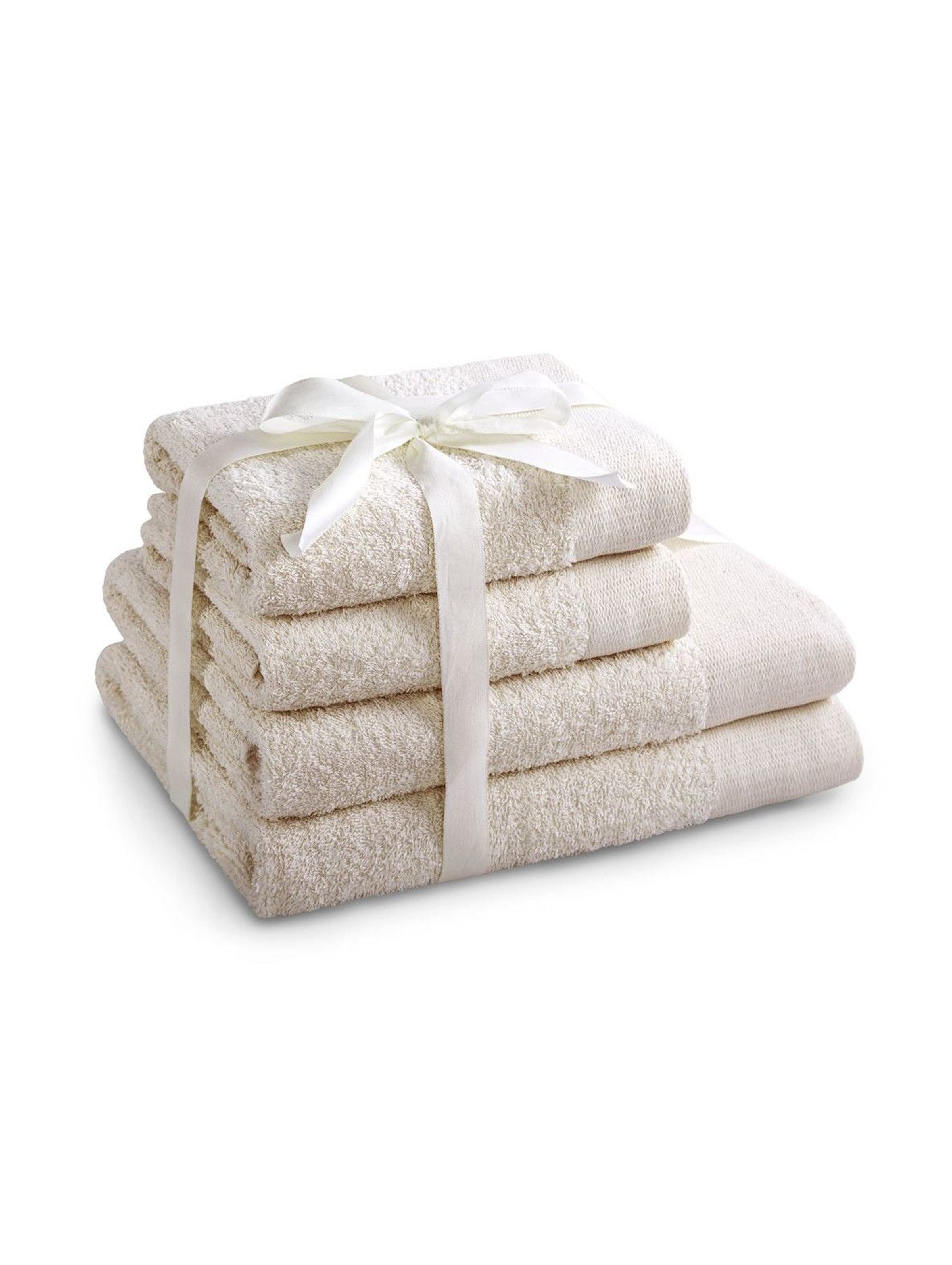 Zestaw ręczników bawłenianych AMARI ecru 4 szt - 2 ręczniki 70x140 cm, 2 ręczniki 50x100 cm