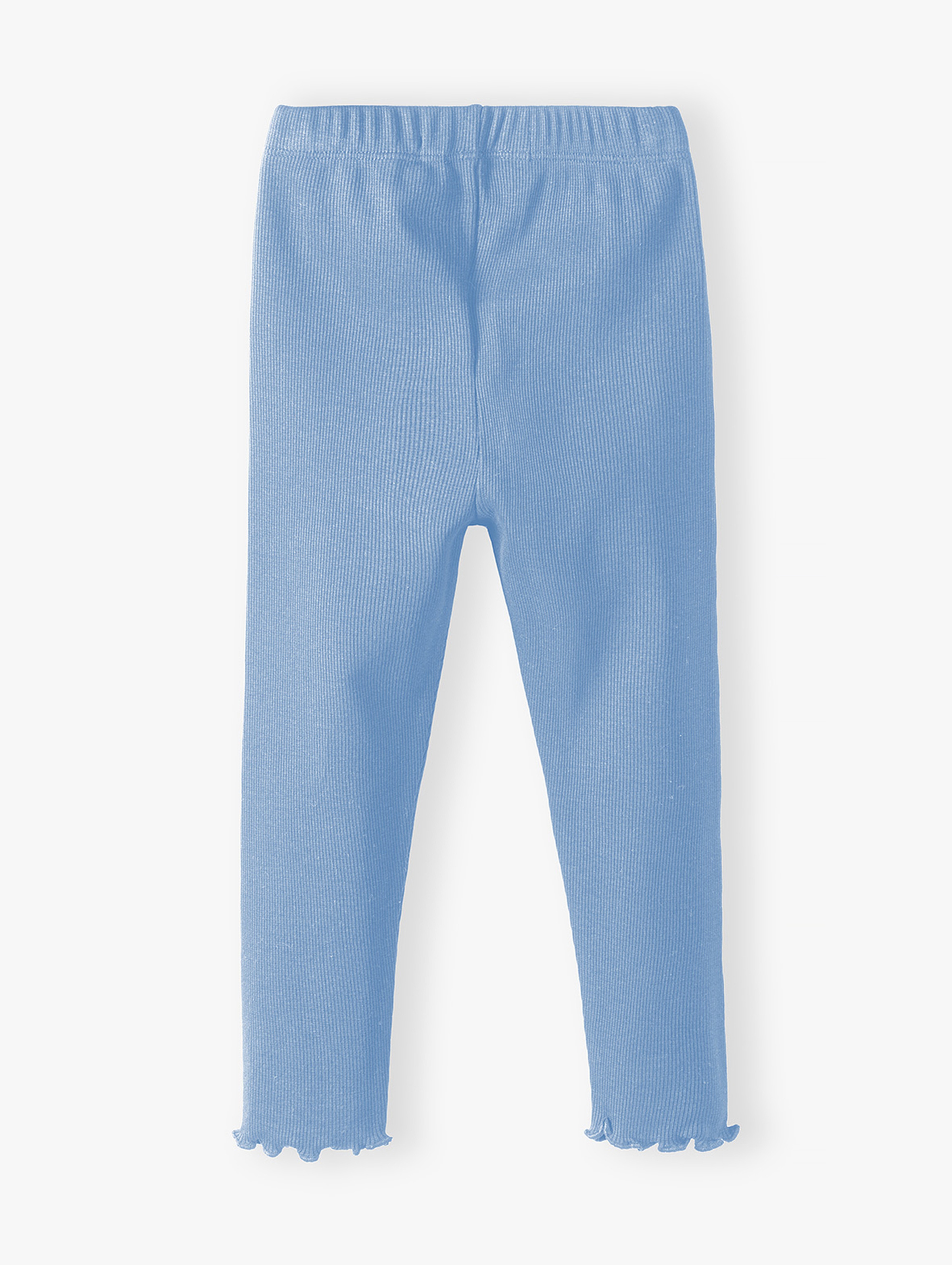 Niebieskie legginsy dla dziewczynki prążkowane