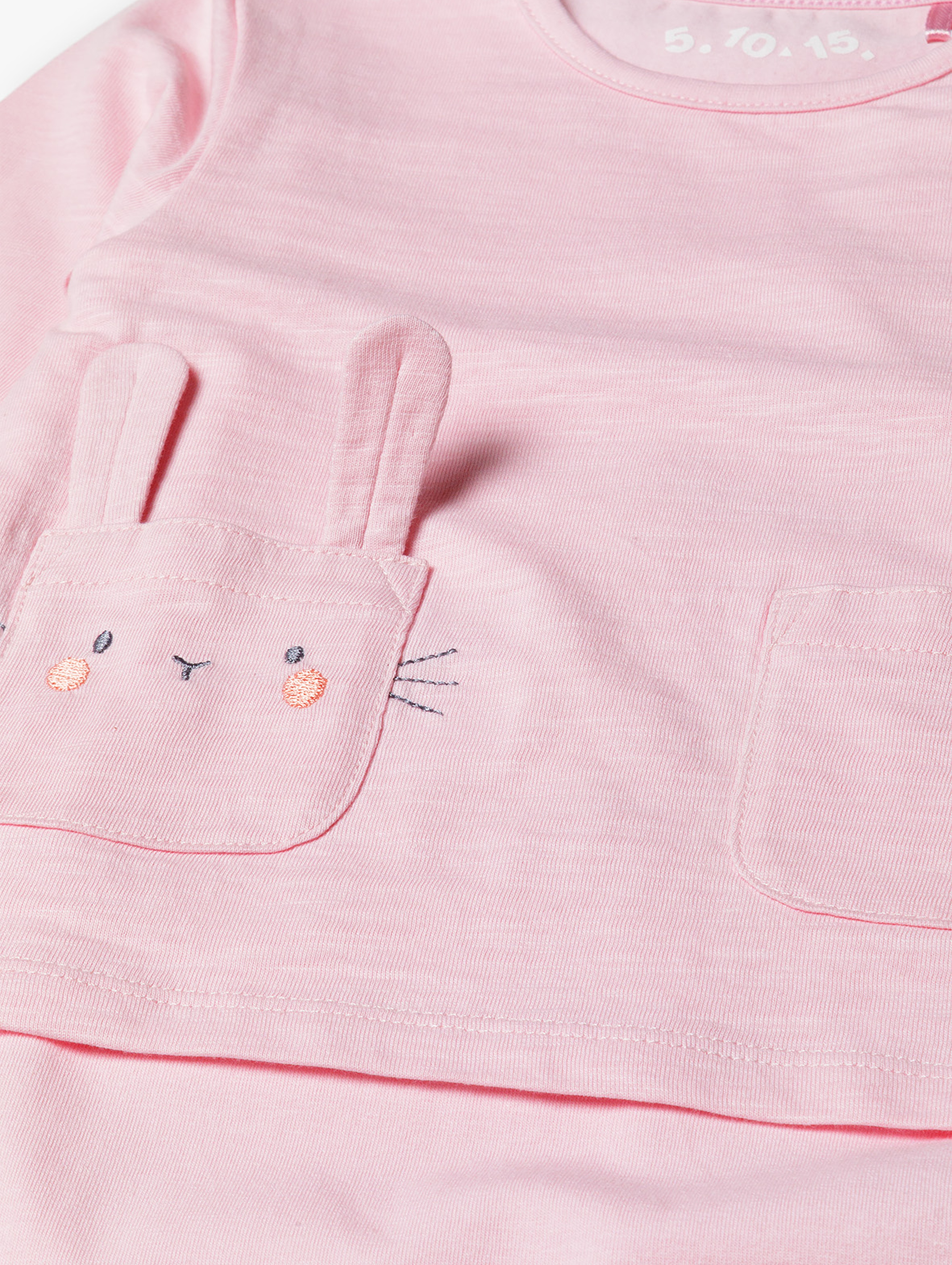 Różowe bluzko-body z króliczkiem - długi rękaw - 5.10.15.