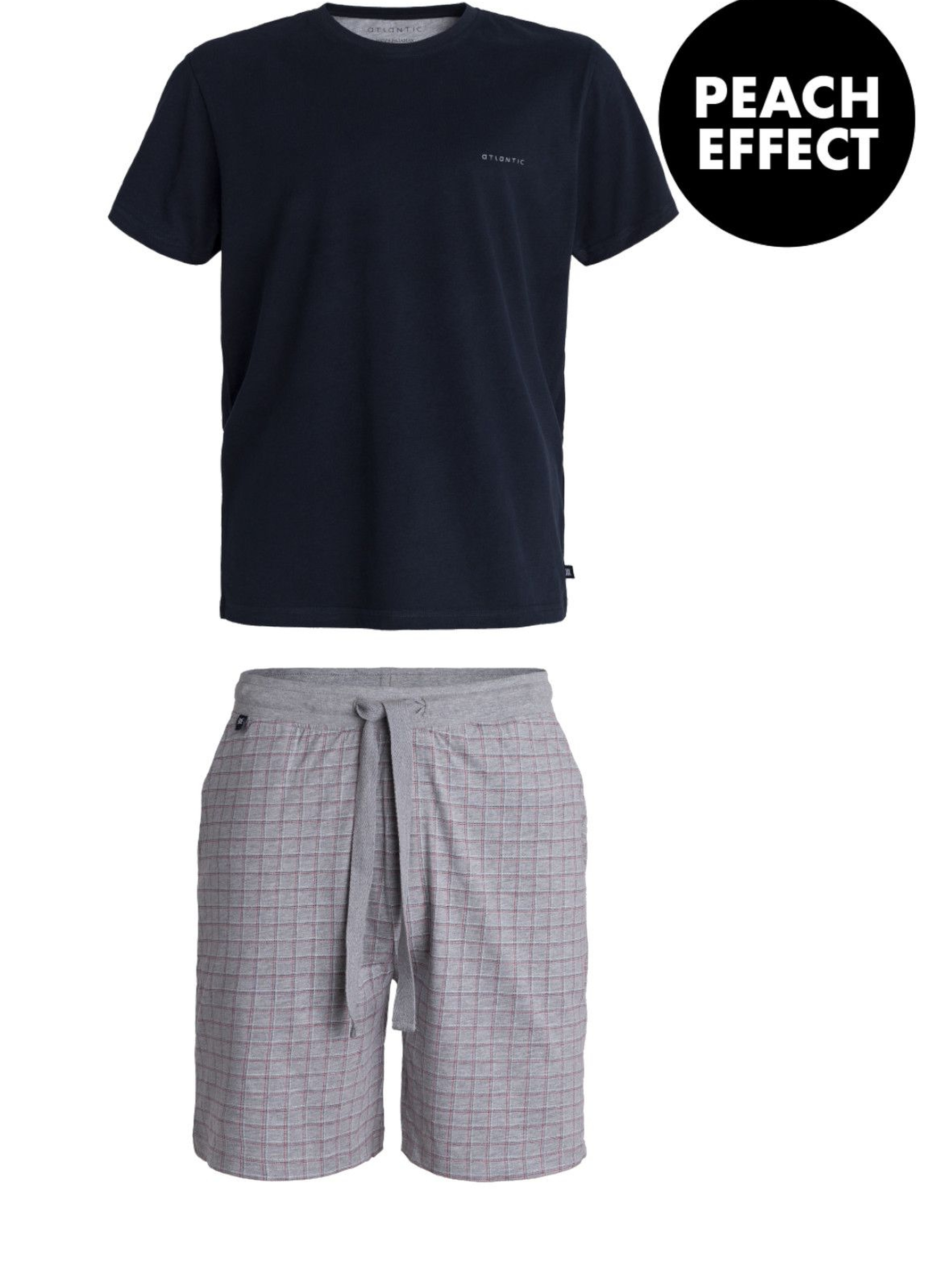 Piżama męska szorty w kratkę + t-shirt