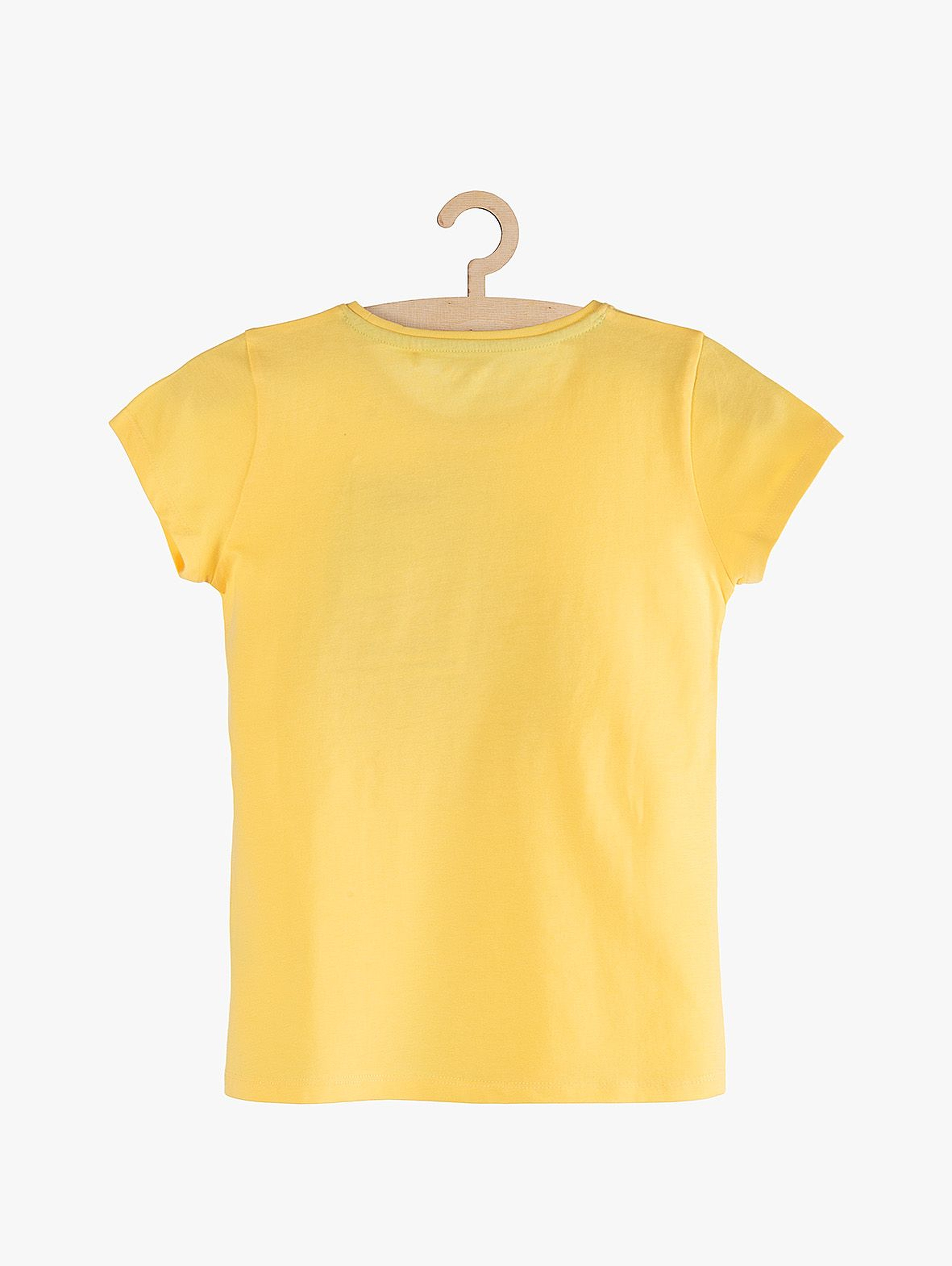 T-shirt dziewczęcy żółty z dwustronnymi cekinami