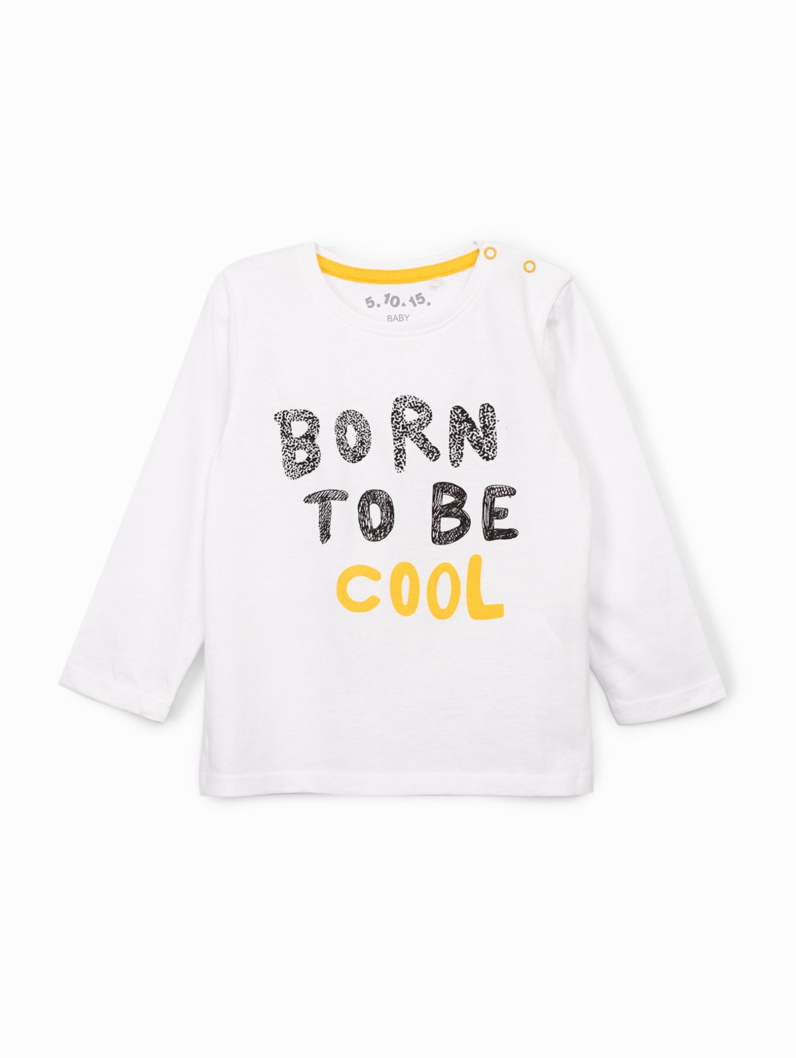 Biała bluzka niemowlęca z długim rękawem- Born To Be Cool
