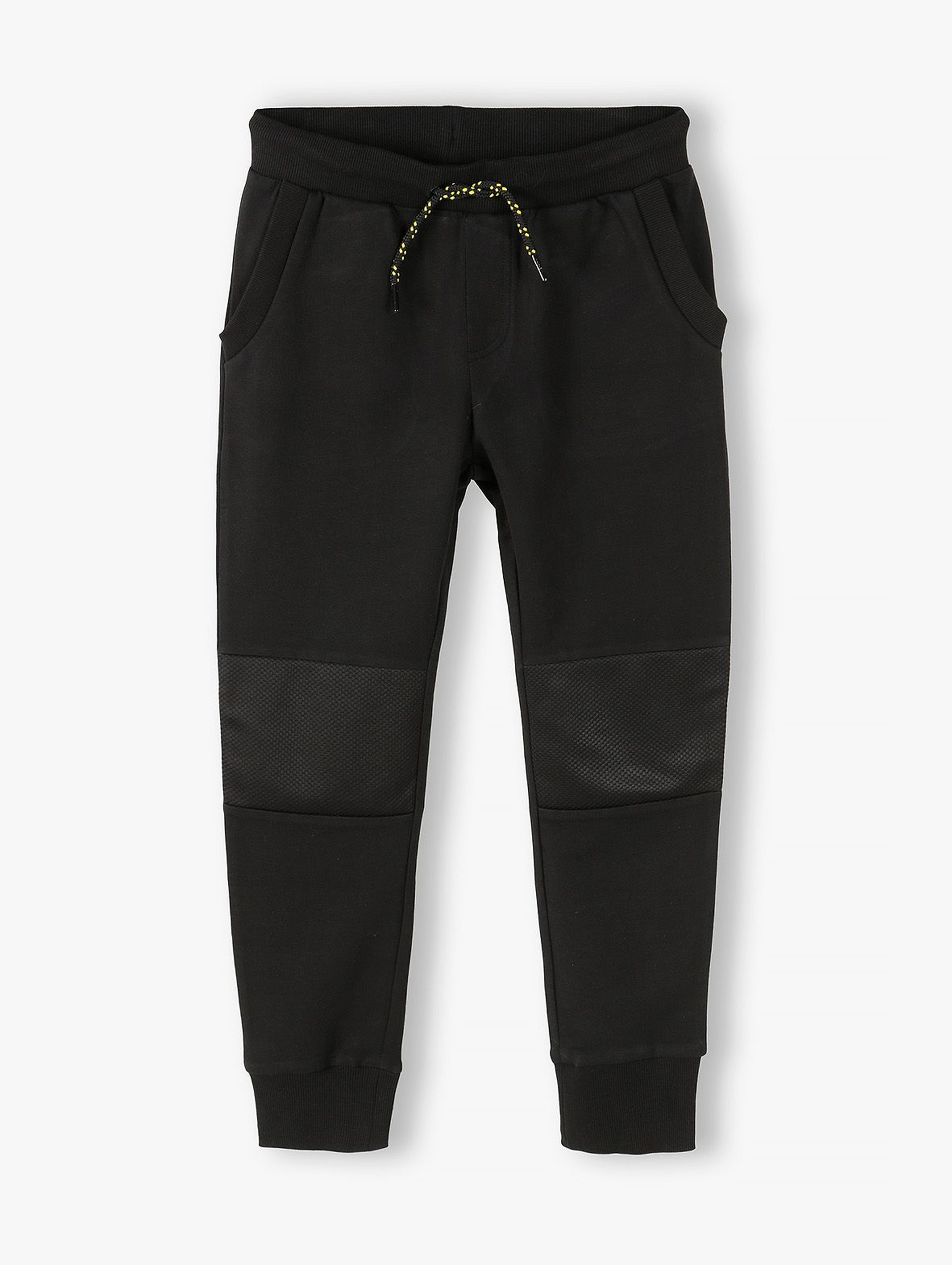 Bawełniane spodnie dresowe chłopięce w kolorze czarnym