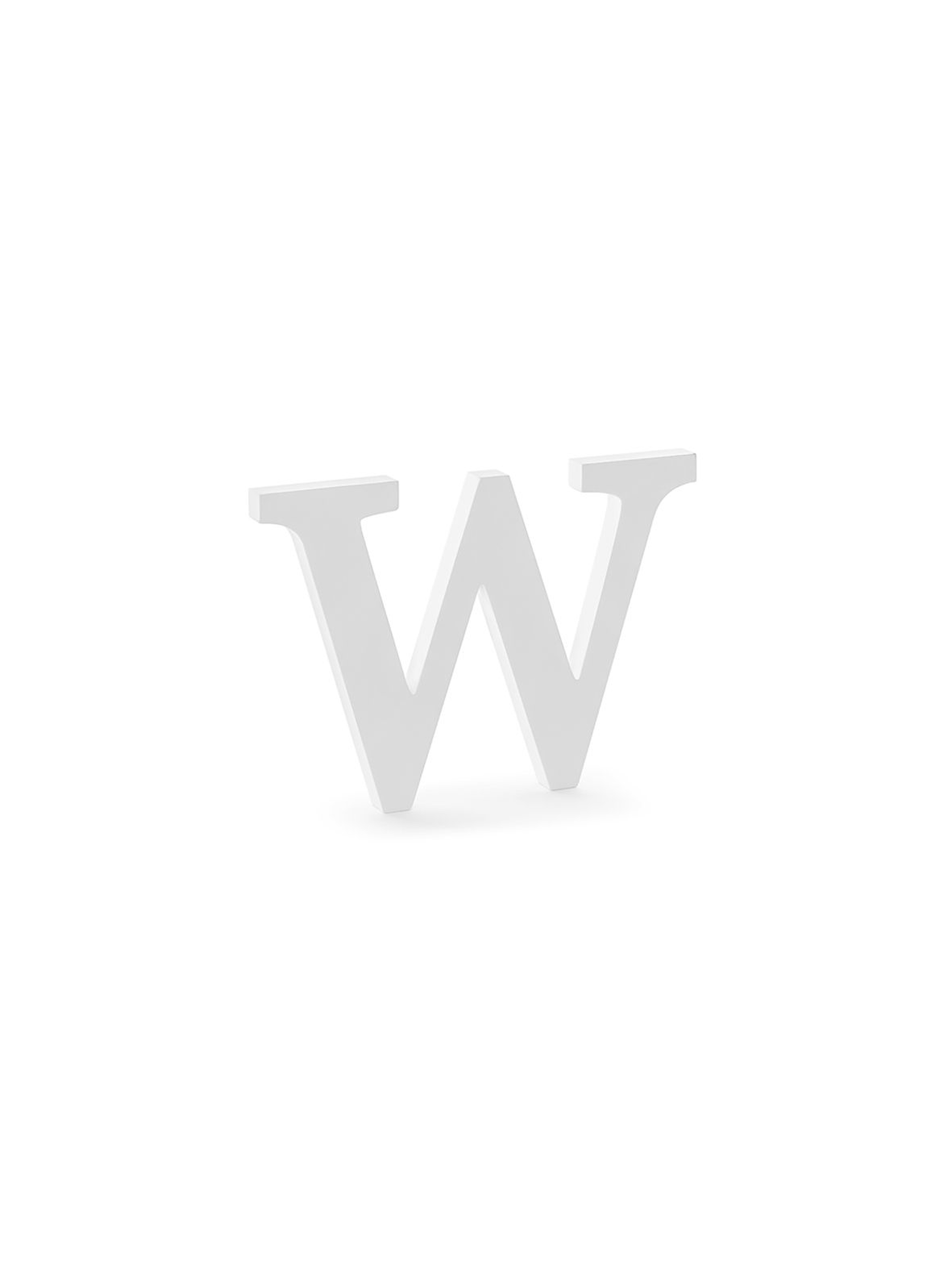 Drewniana litera W, biała 26,5x19cm - 1 szt.