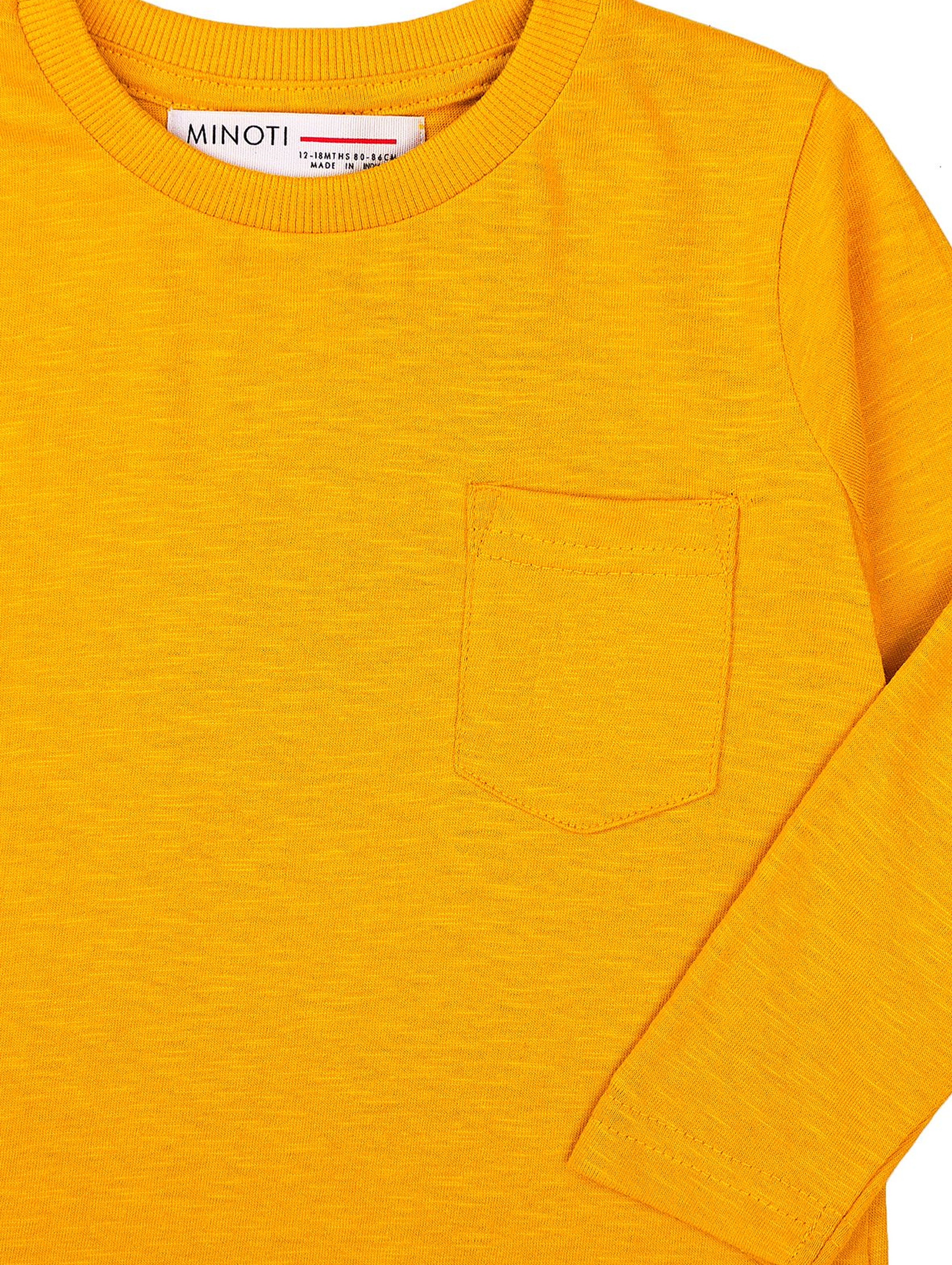 Żółta bluzka chłopięca bawełniana z kieszonką