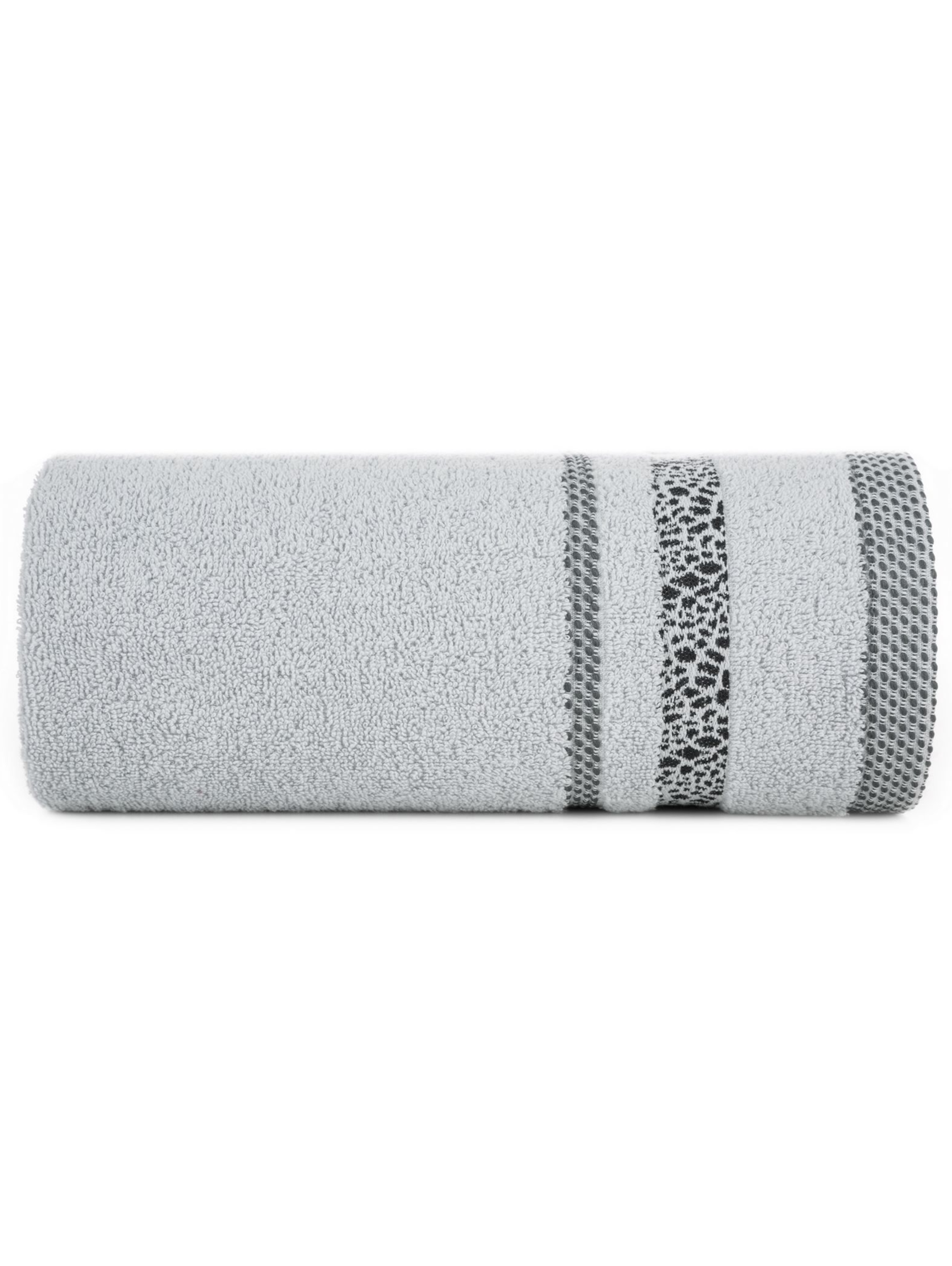 Popielaty ręcznik ze zdobieniami 50x90 cm