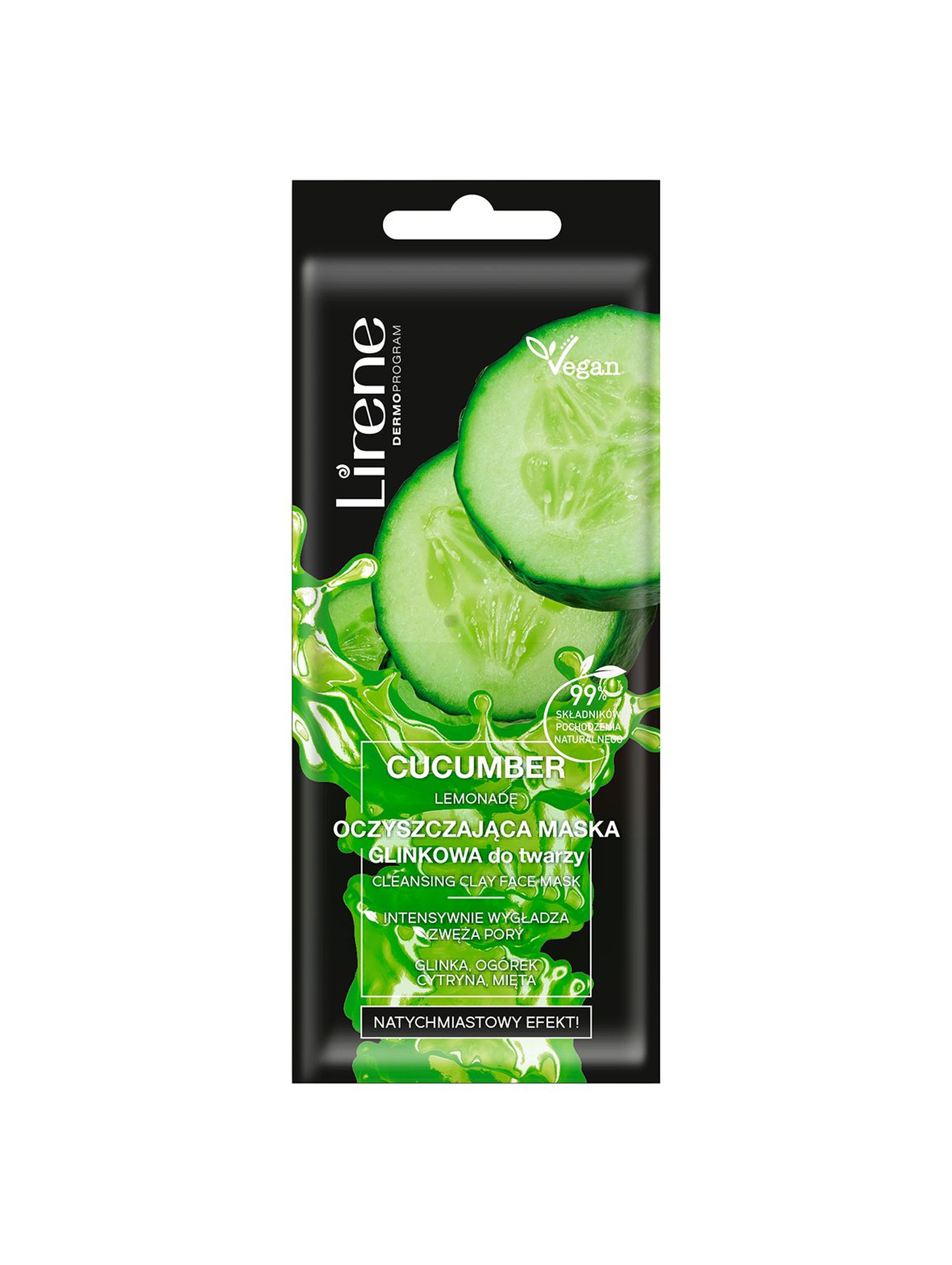 Lirene Cucumber Lemonade Oczyszczająca maska glinkowa do twarzy 7 ml