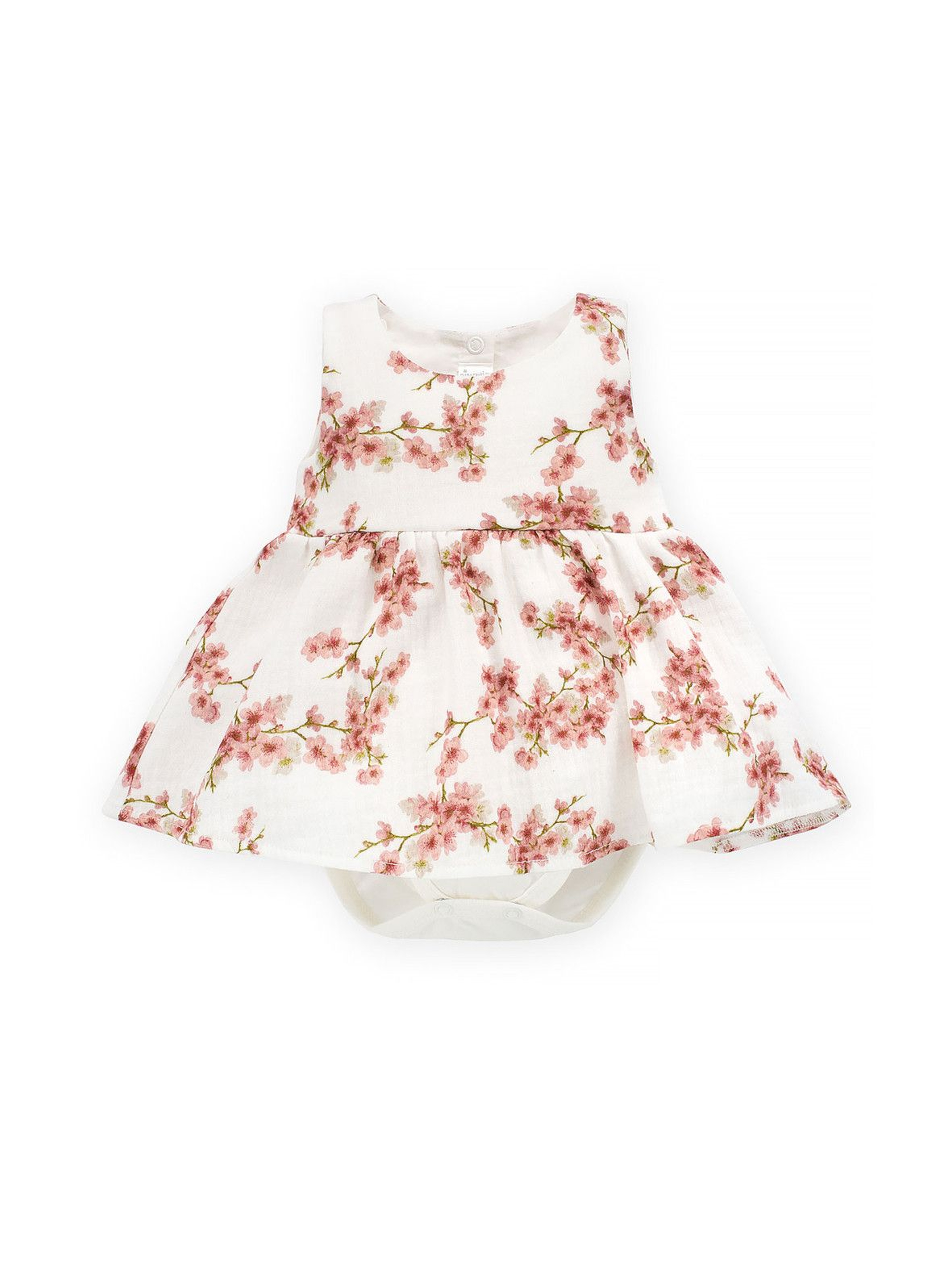 Bawełniane sukienko-body niemowlęce ecru