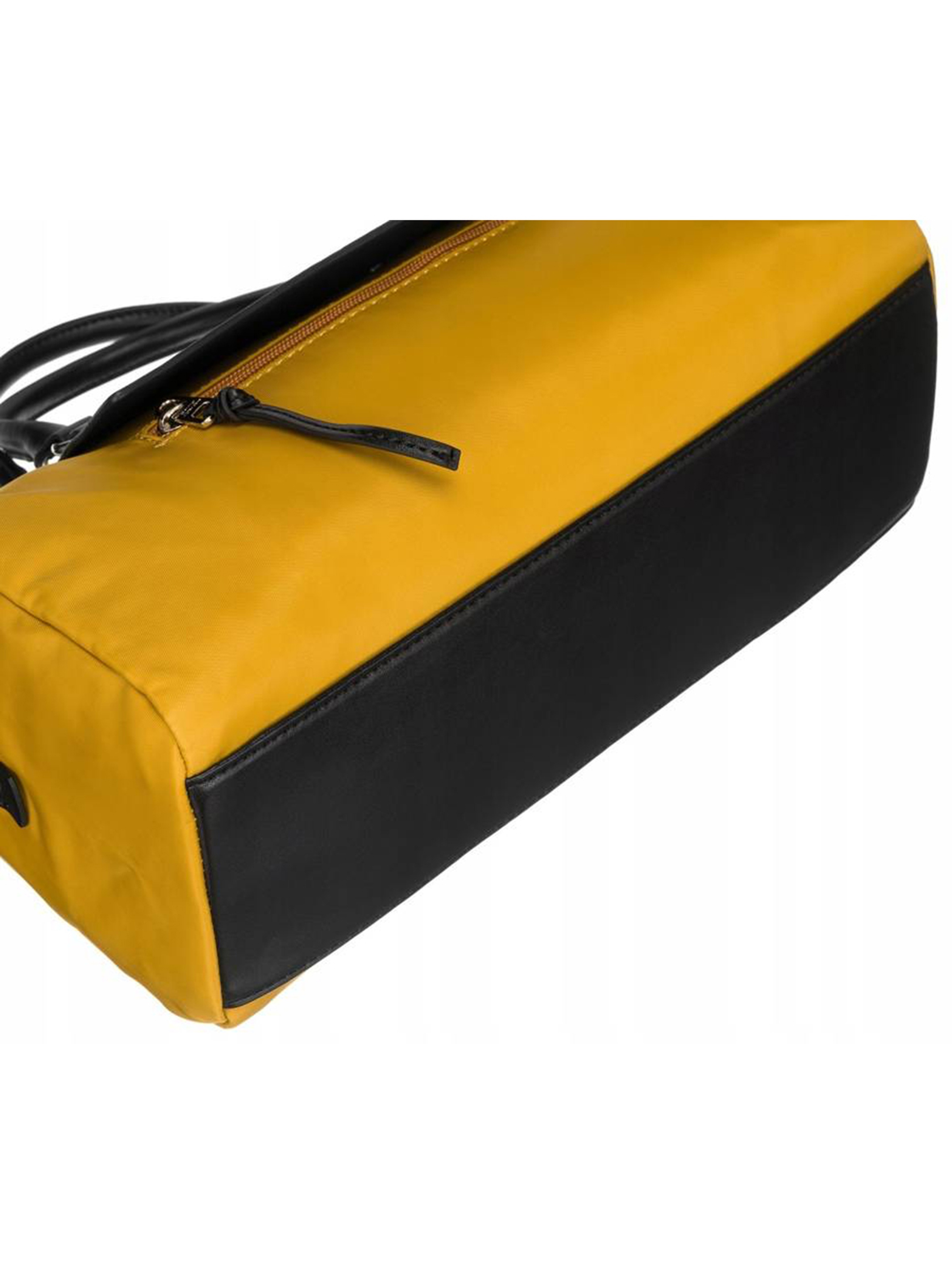 Poręczna, miejska torebka w kształcie bagietki — David Jones żółta
