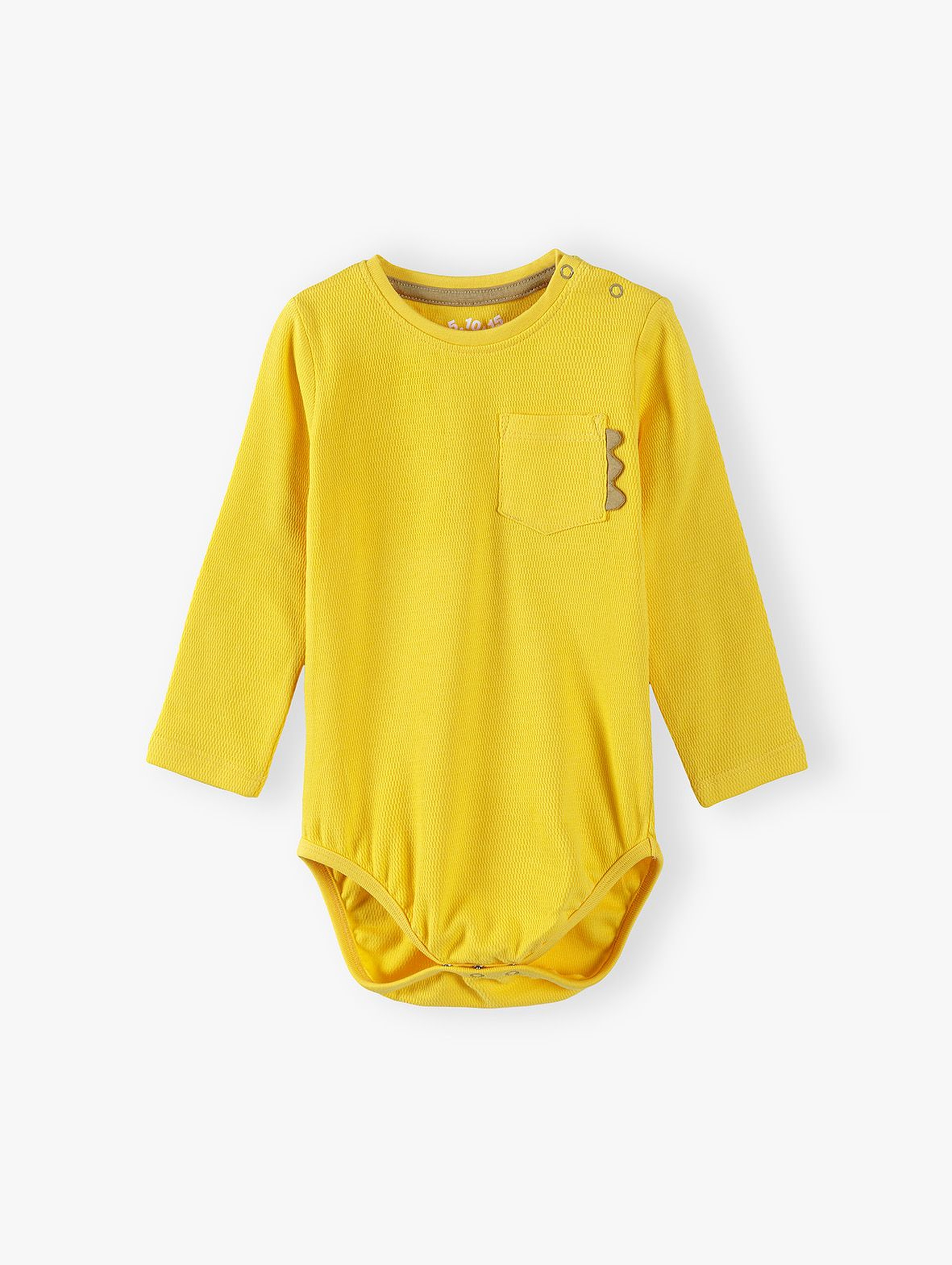 Body niemowlęce z kieszonką - żółte