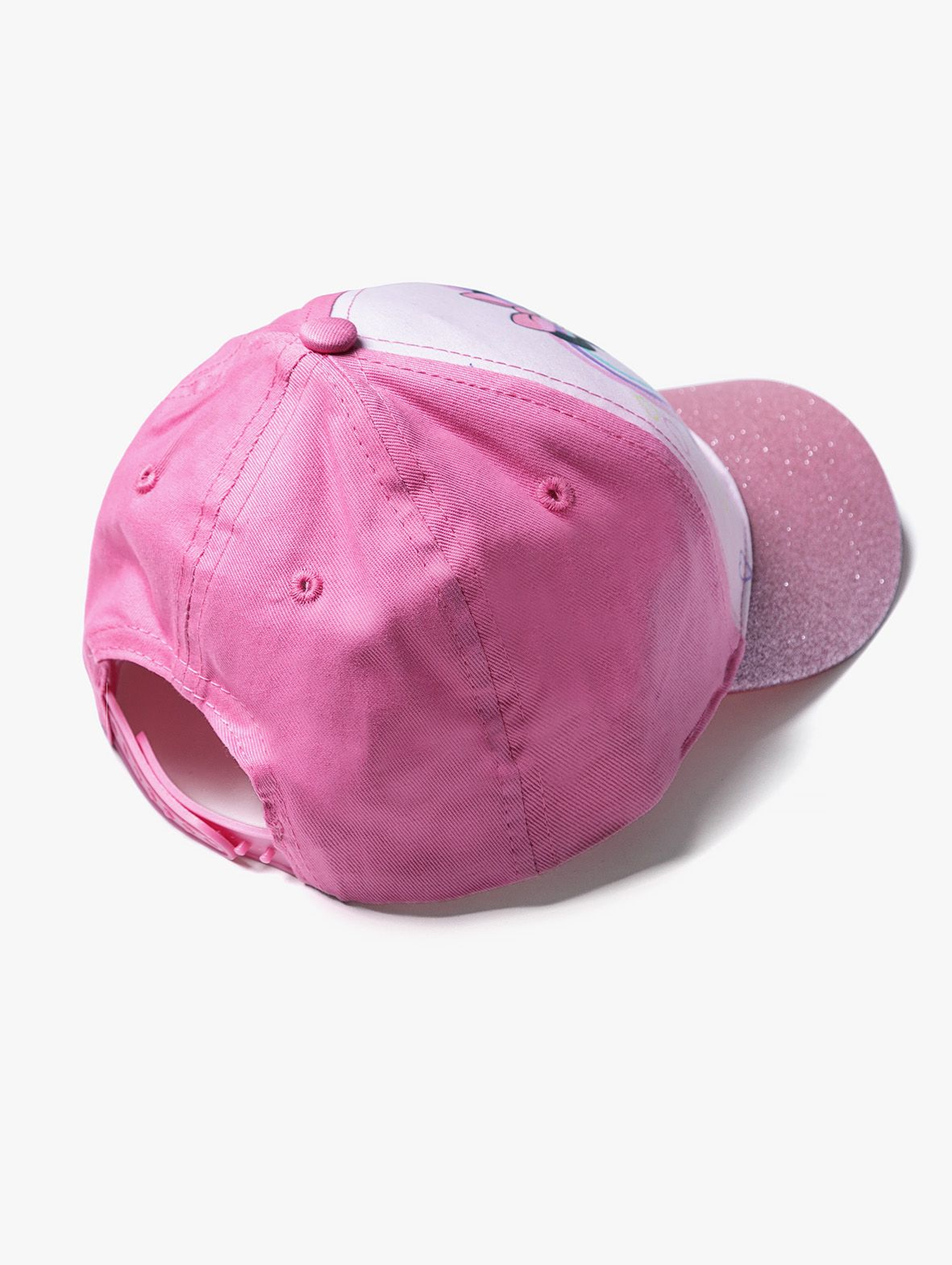 Bawełniana czapka dziewczęca z daszkiem Minnie Mouse - różowa