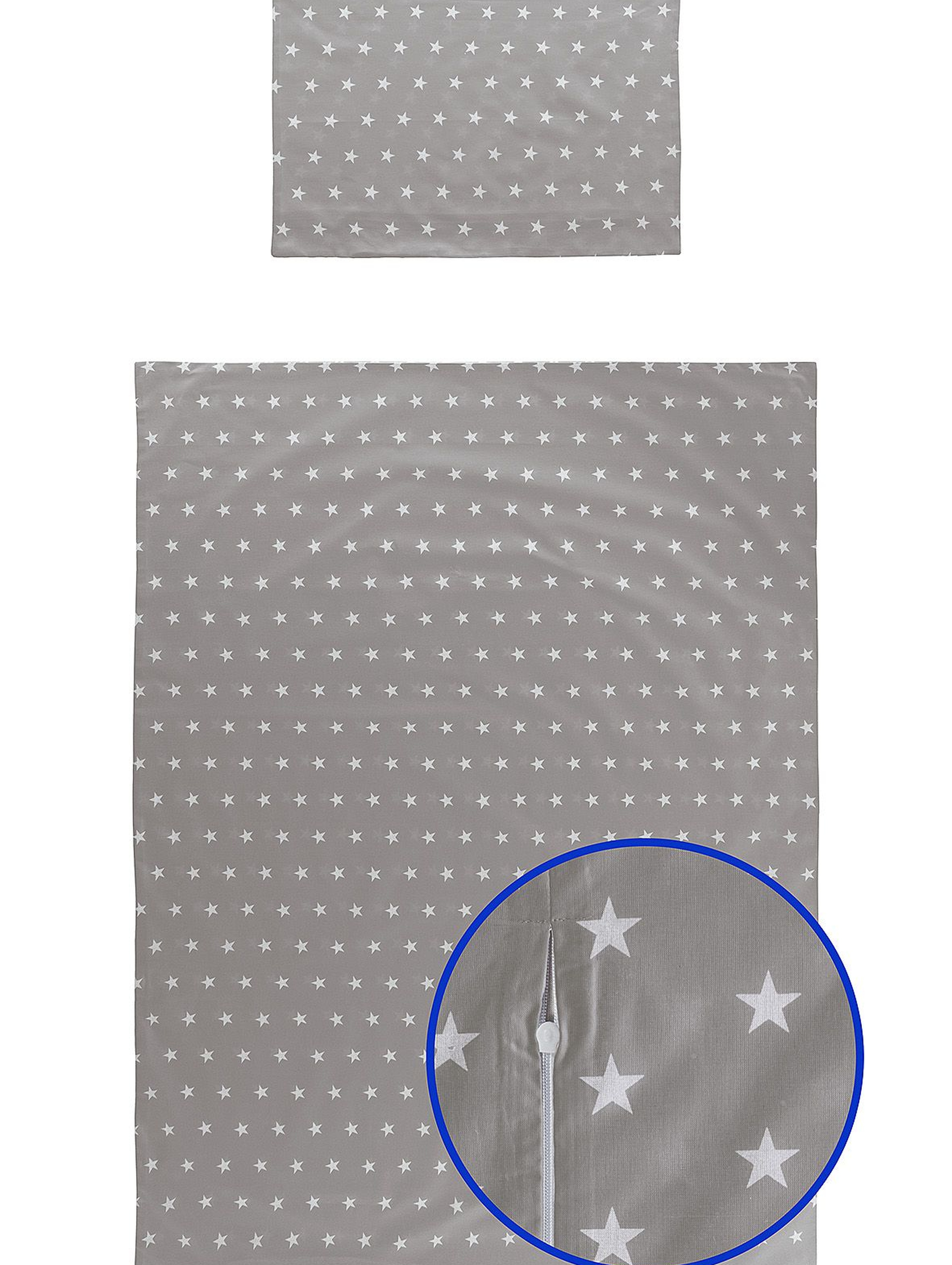 Pościel bawełniana dla dziecka 135x100cm- szara w gwiazdki