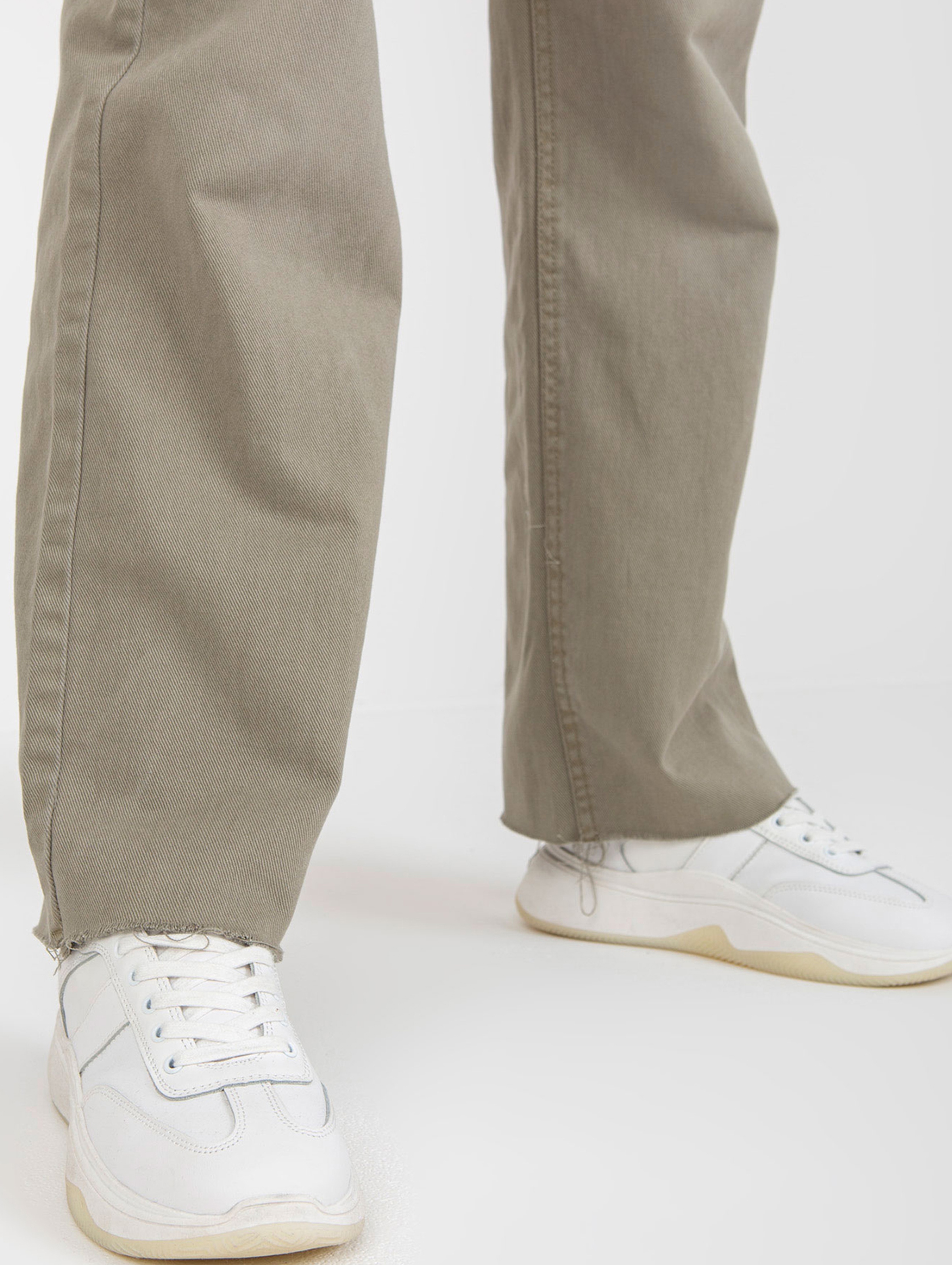 Khaki spodnie jeansowe z szeroką nogawką FRESH MADE