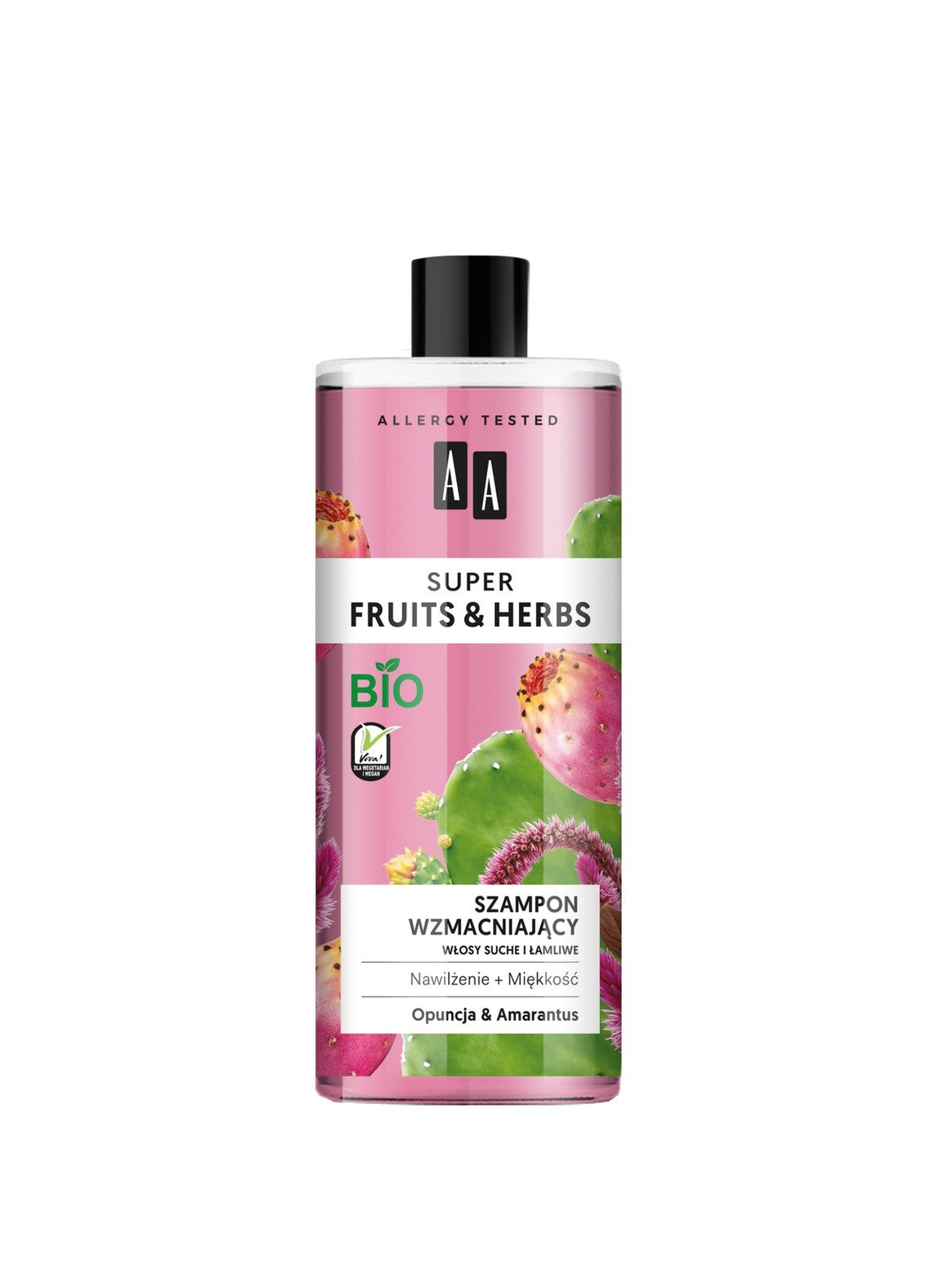 AA Super Fruits&Herbs szampon wzmacniający włosy suche i łamliwe opuncja&amarantus 500 ml