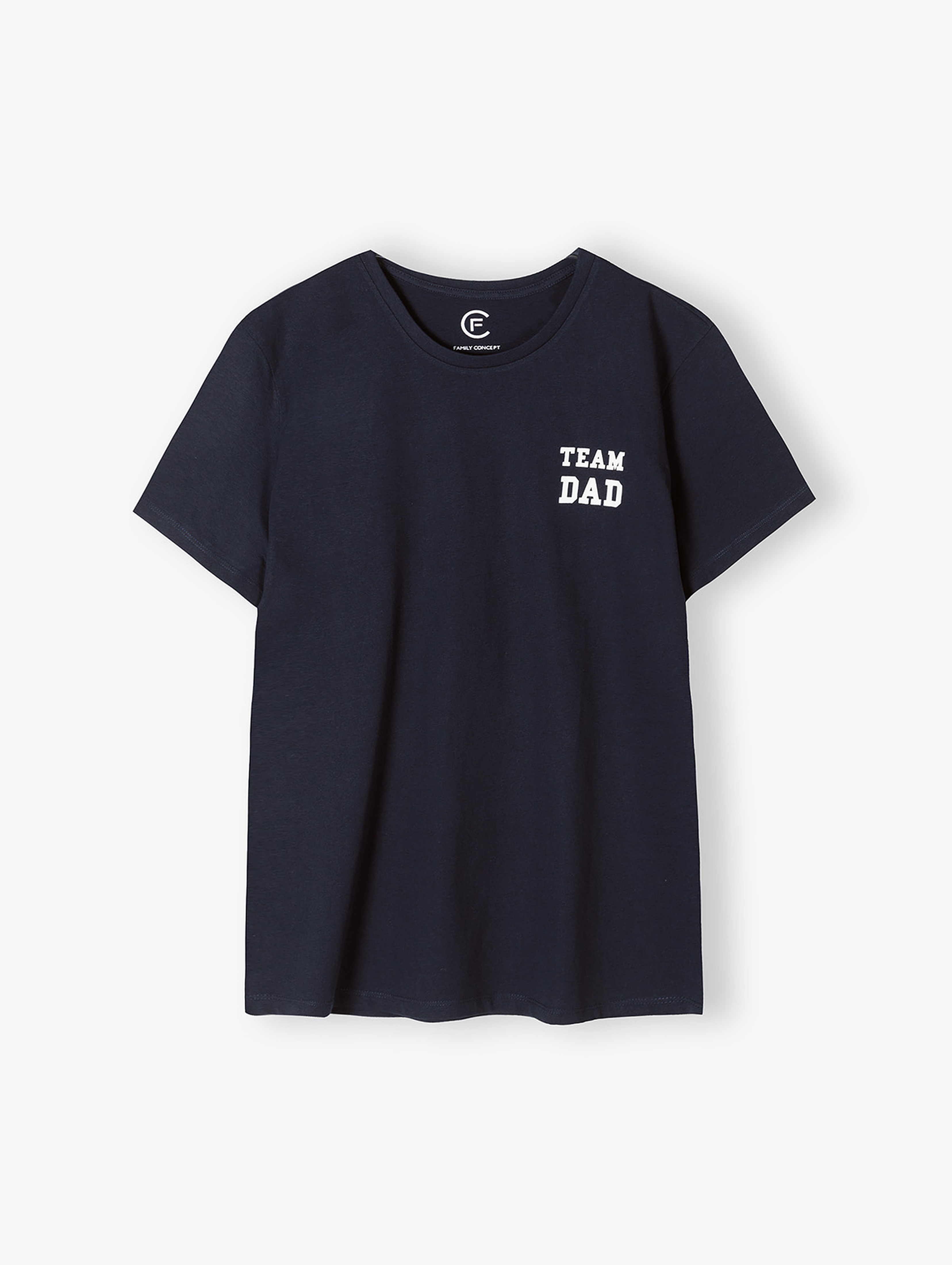 T-shirt męski z napisem Team Dad granatowy