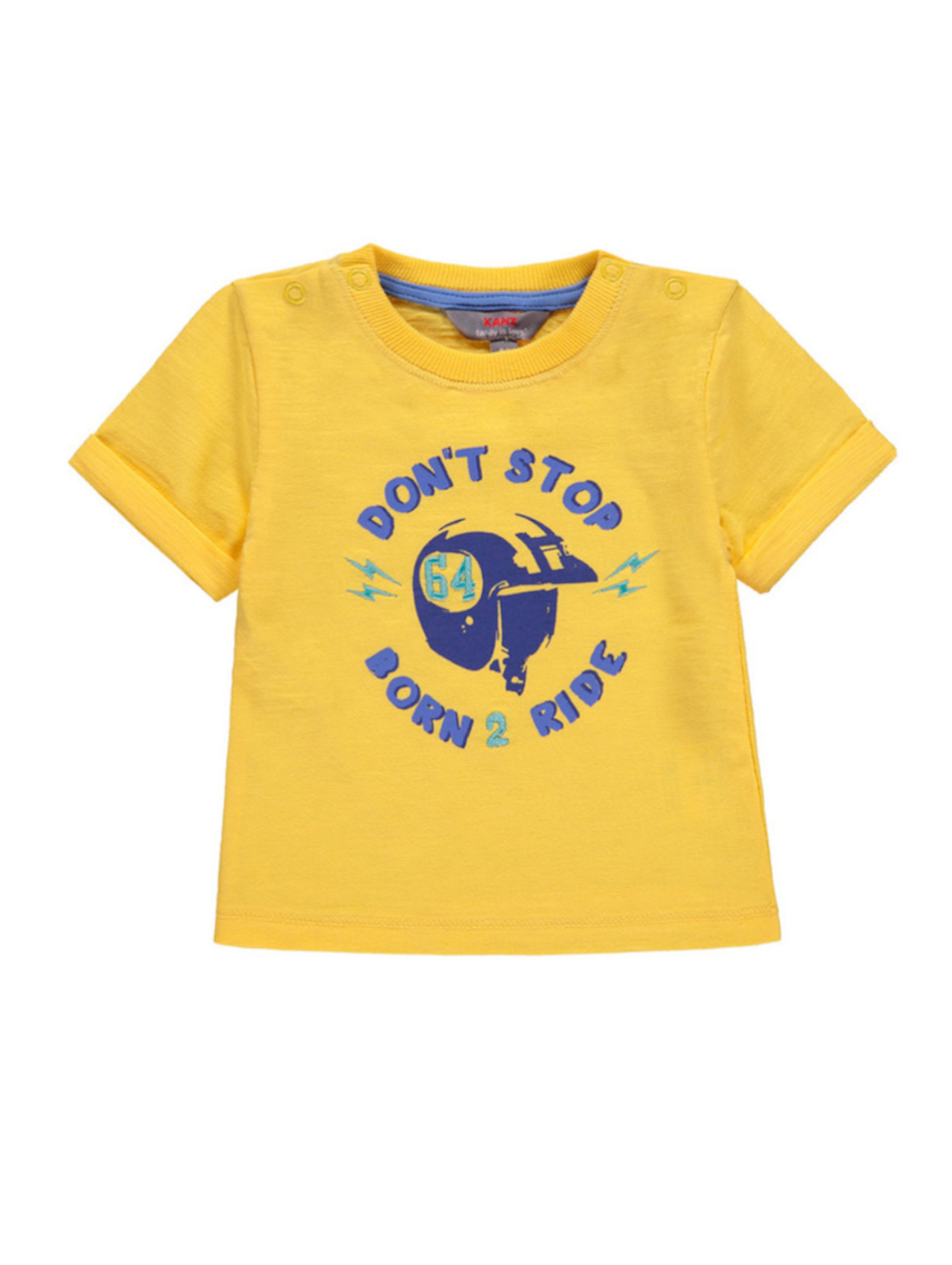 Chłopięca niemowlęca bluzka z krótkim rękawem żółta