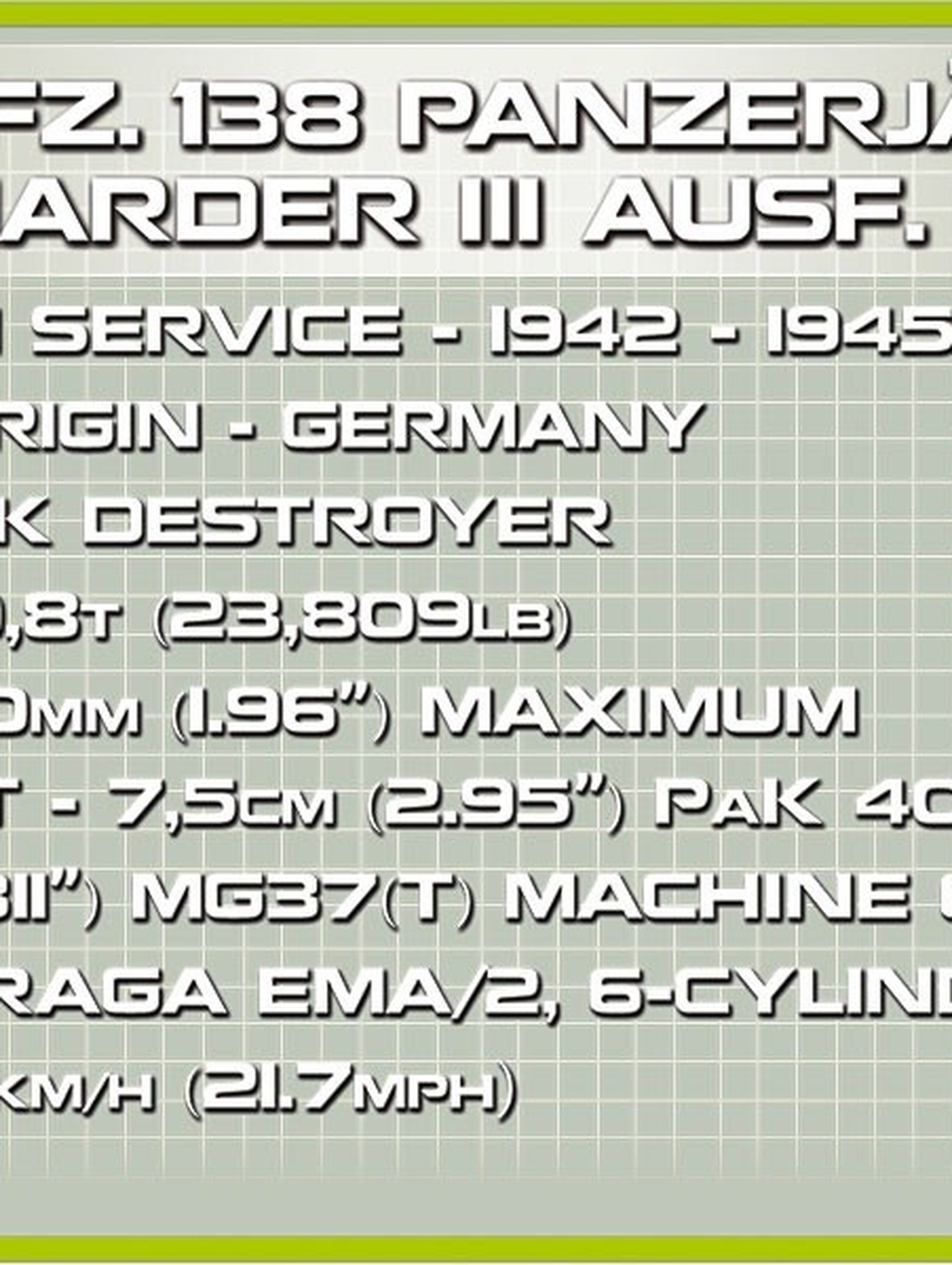 Small Army 380 elementów SD.KF Z. 138 Marder III Ausf.H