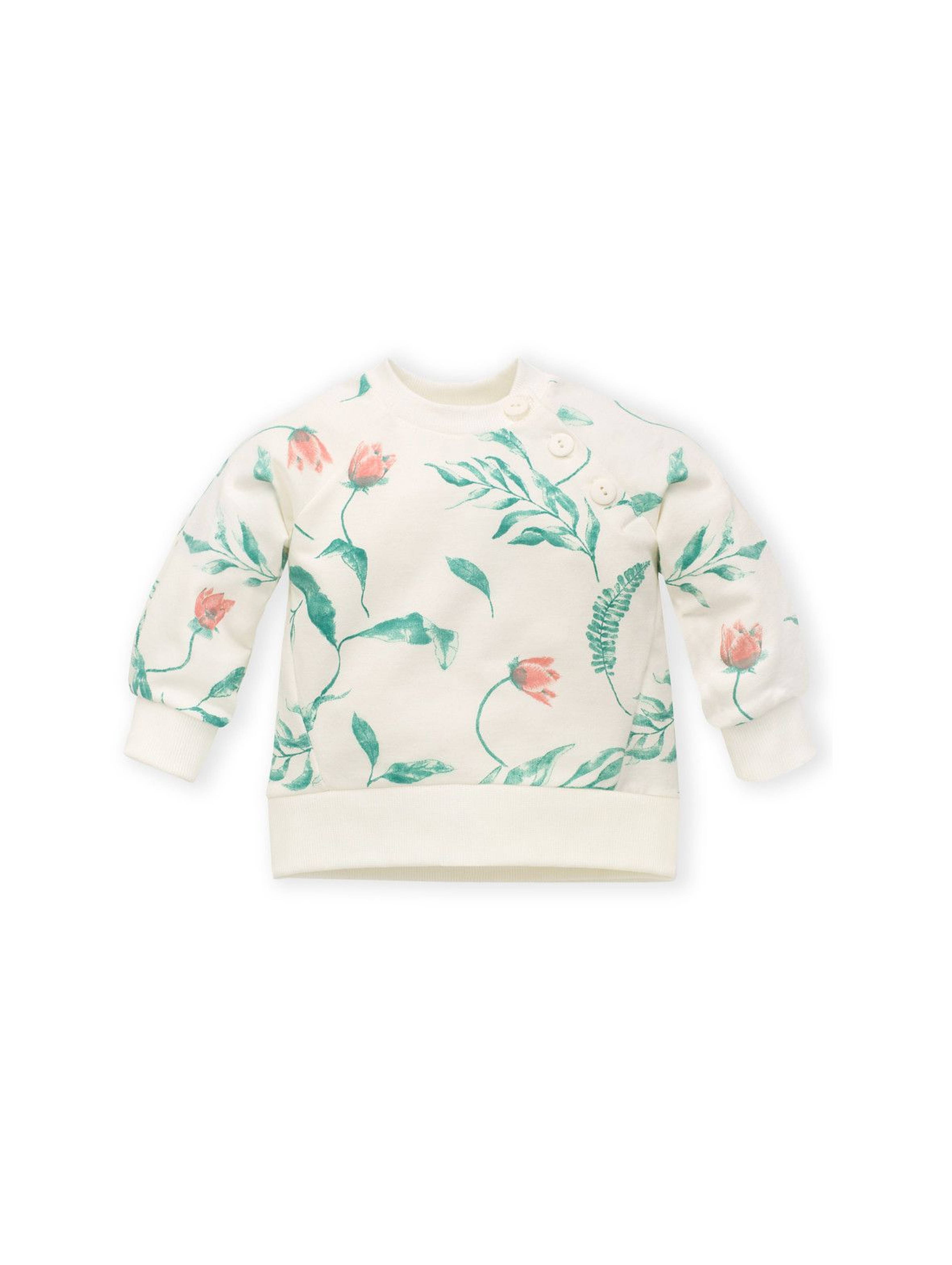 Bluza dresowa dla niemowlaka ecru w kwiaty