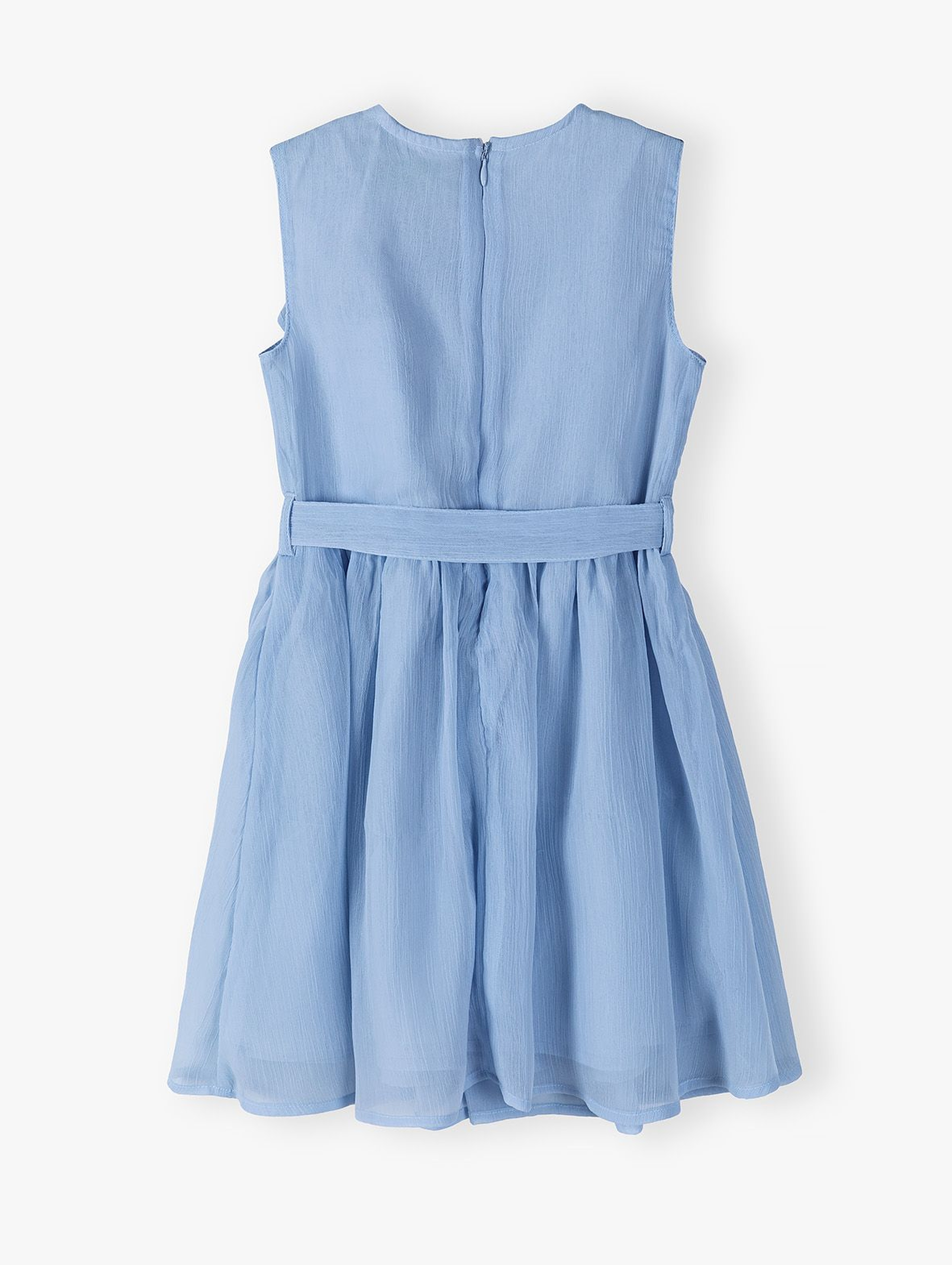 Tkaninowa sukienka dziewczęca - błękitna