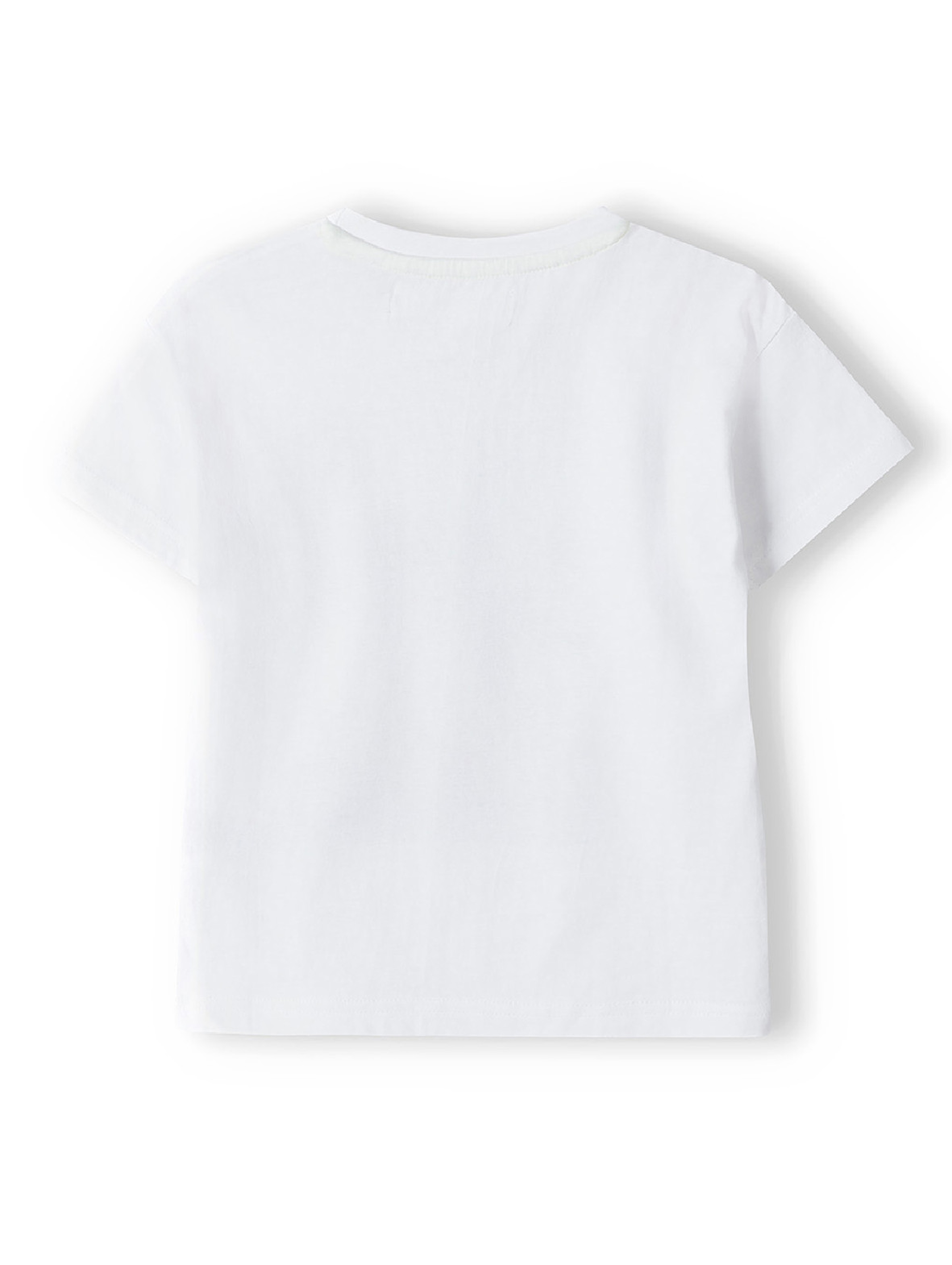 Biały t-shirt z bawełny dla dziewczynki z nadrukiem pieska