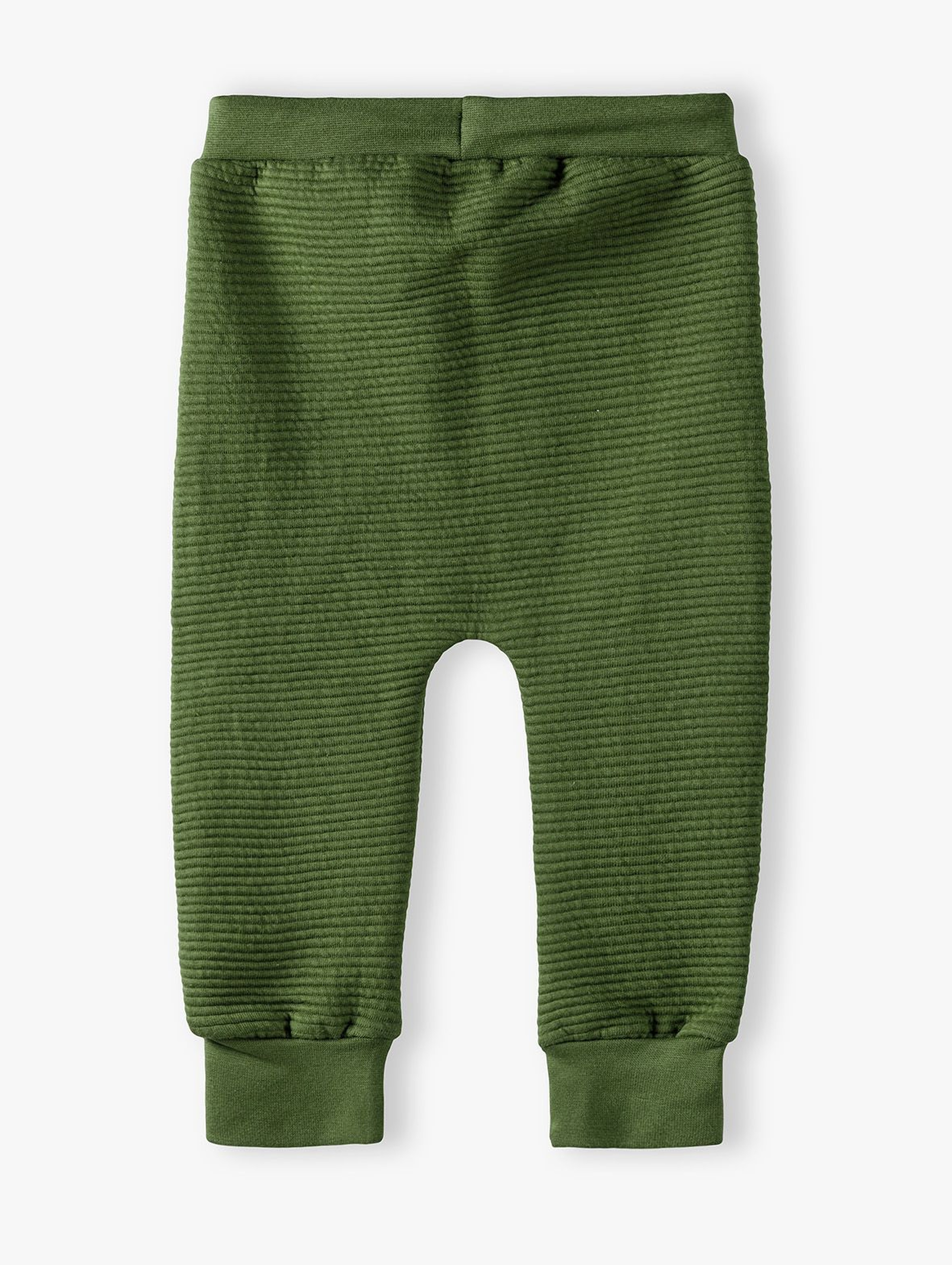 Spodnie dresowe niemowlęce z łatkami na kolanach - zielone