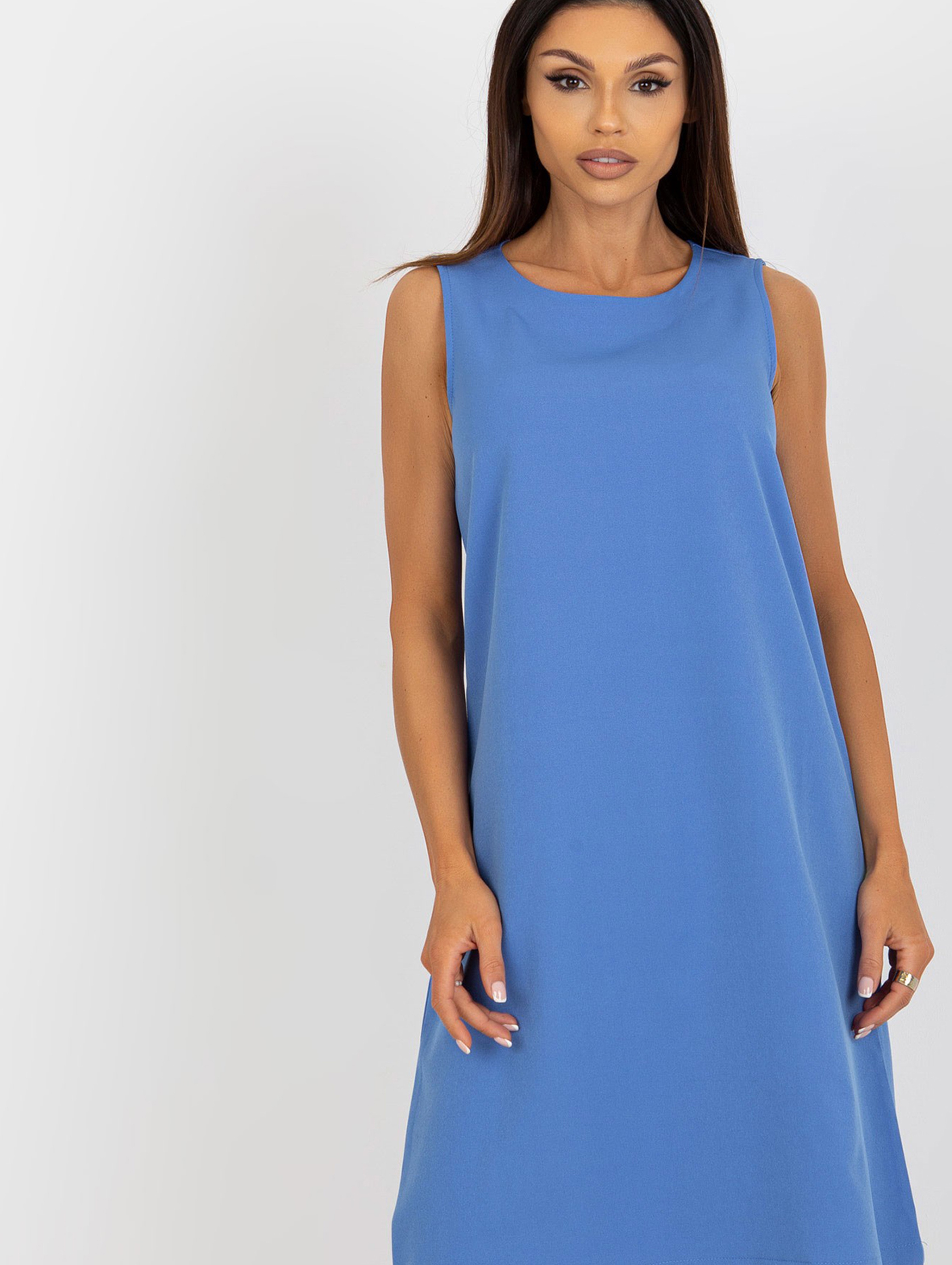 Niebieska elegancka sukienka koktajlowa OCH BELLA
