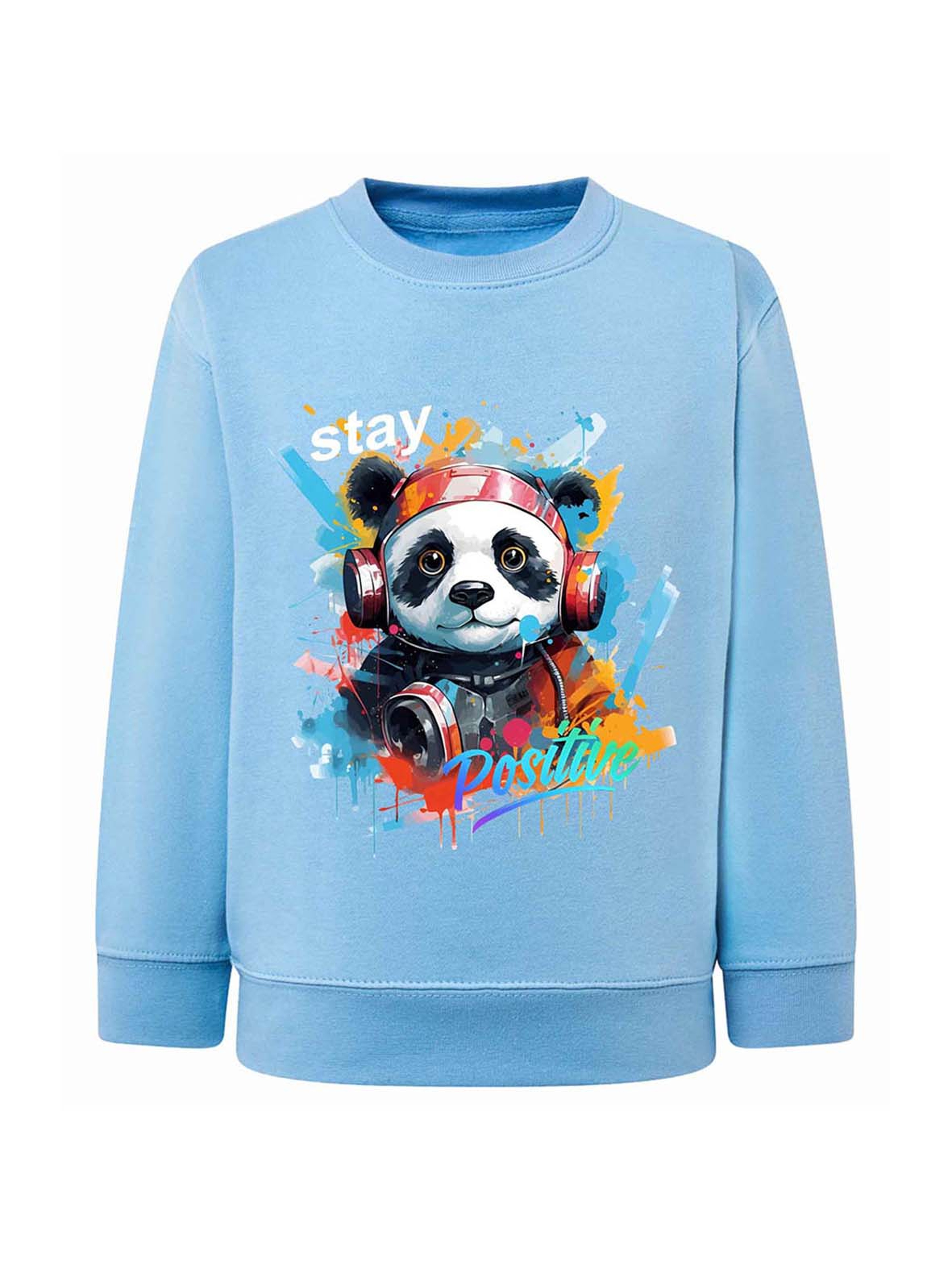 Błękitna chłopięca bluza z nadrukiem - Panda