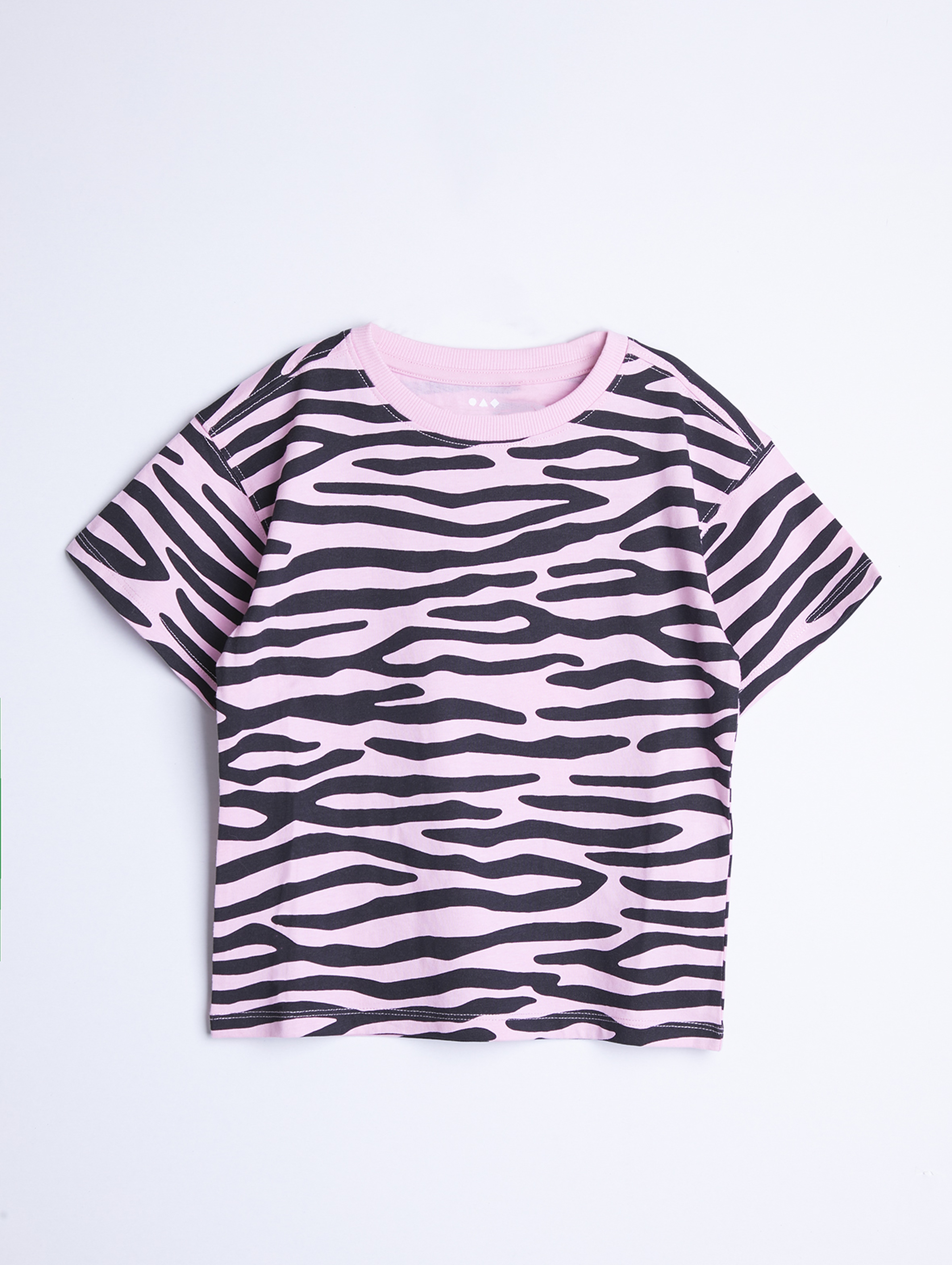T-shirt dziewczęcy z wysokiej jakości dzianiny - różowy w prążki - Limited Edition