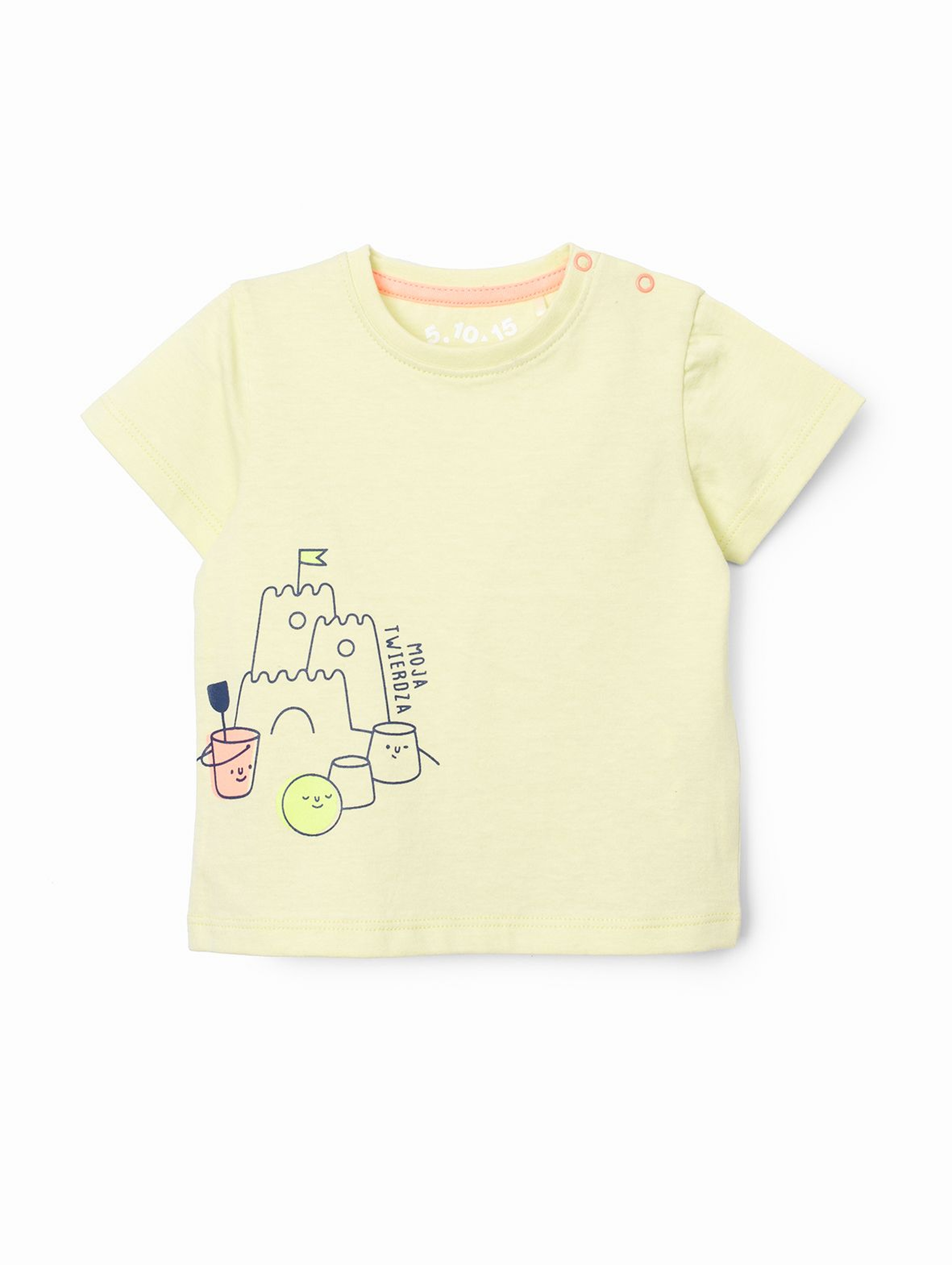 T-shirt niemowlęcy zielony z nadrukiem -100% bawełna
