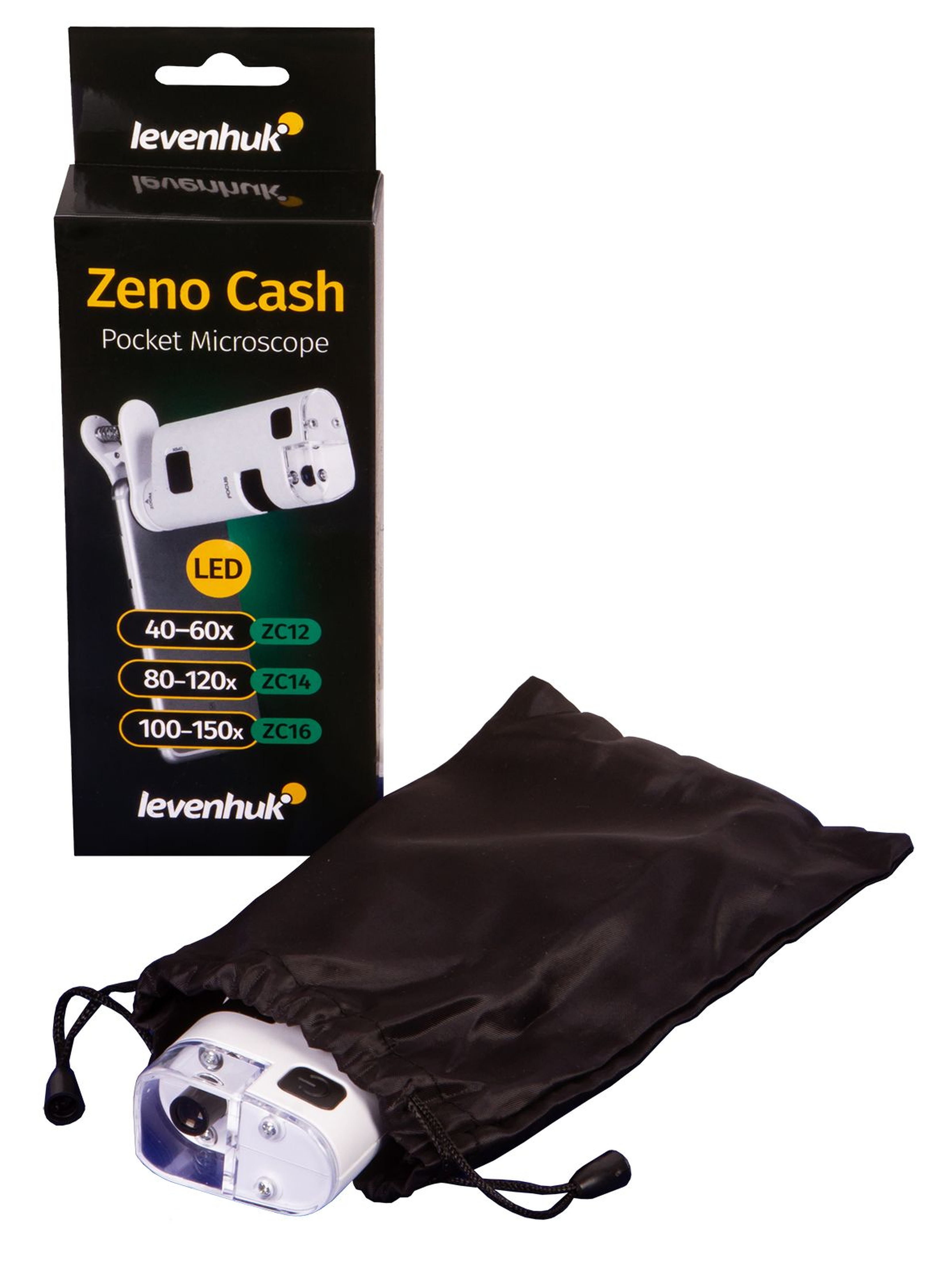 Mikroskop kieszonkowy Levenhuk Zeno Cash ZC12 - biały