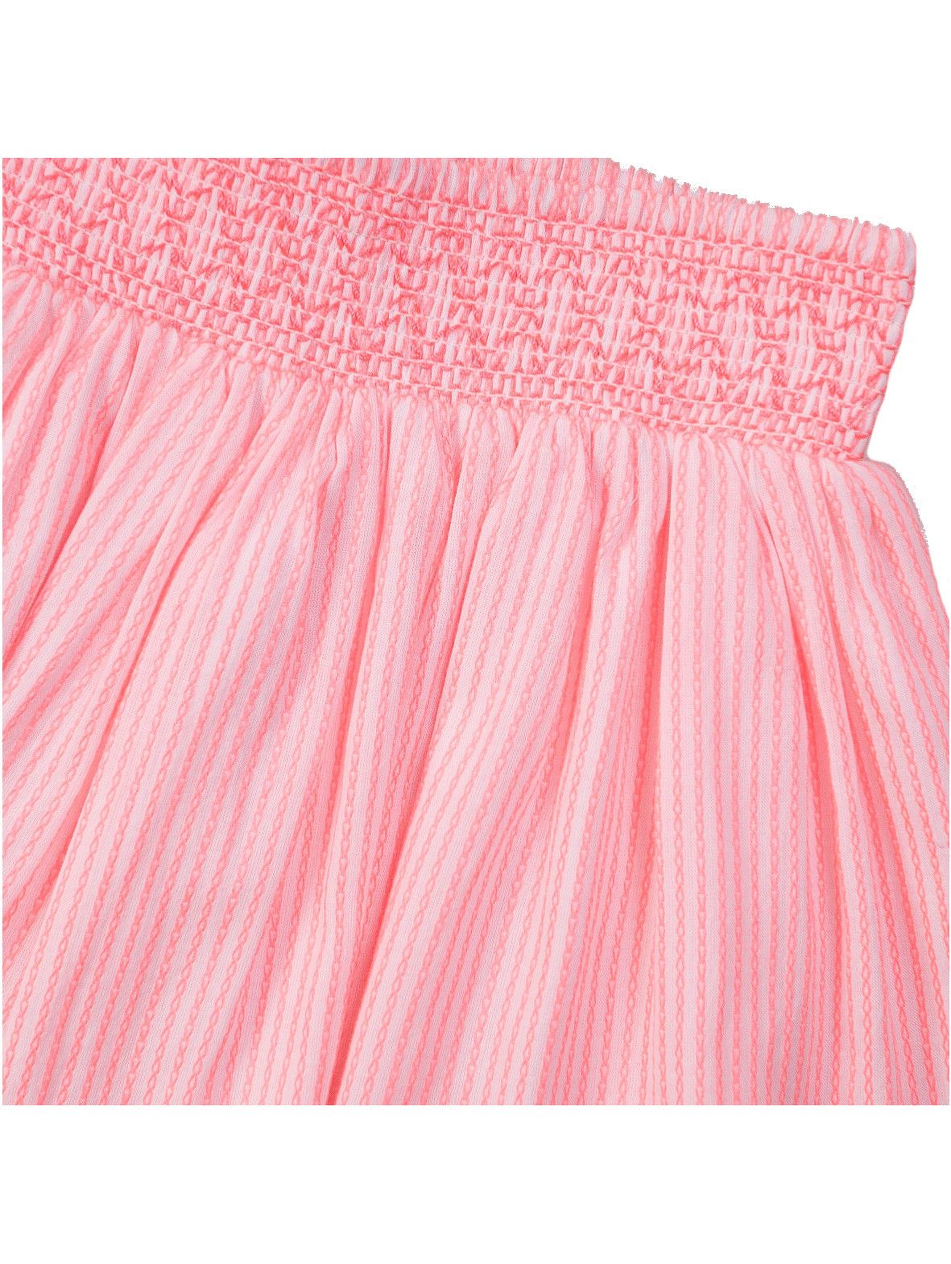 Spódniczka plisowana w z ozdobną gumką w pasie - różowa