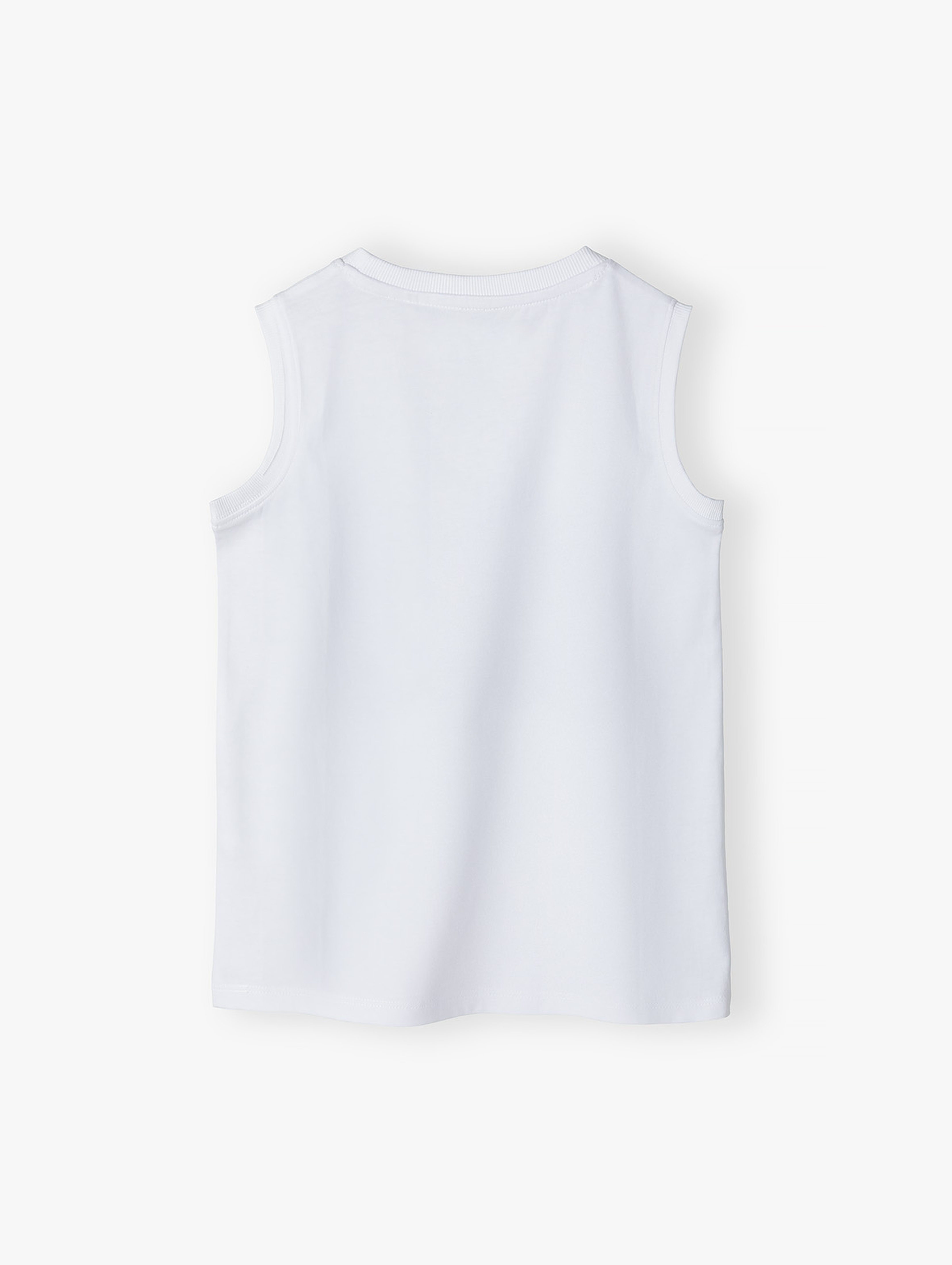 Biała koszulka dla chłopca na lato z bawełny
