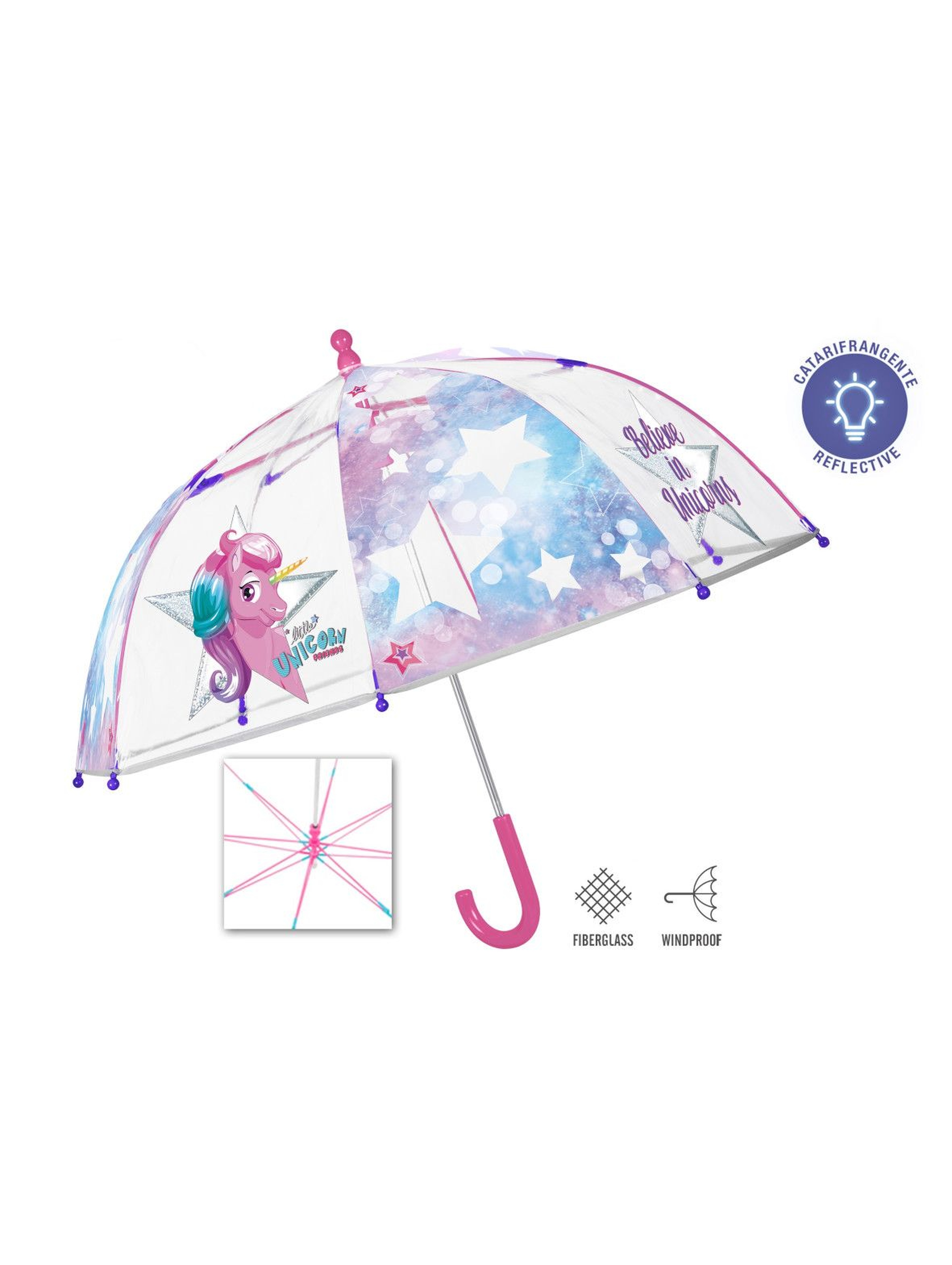 Transparentna parasolka z jednorożcem