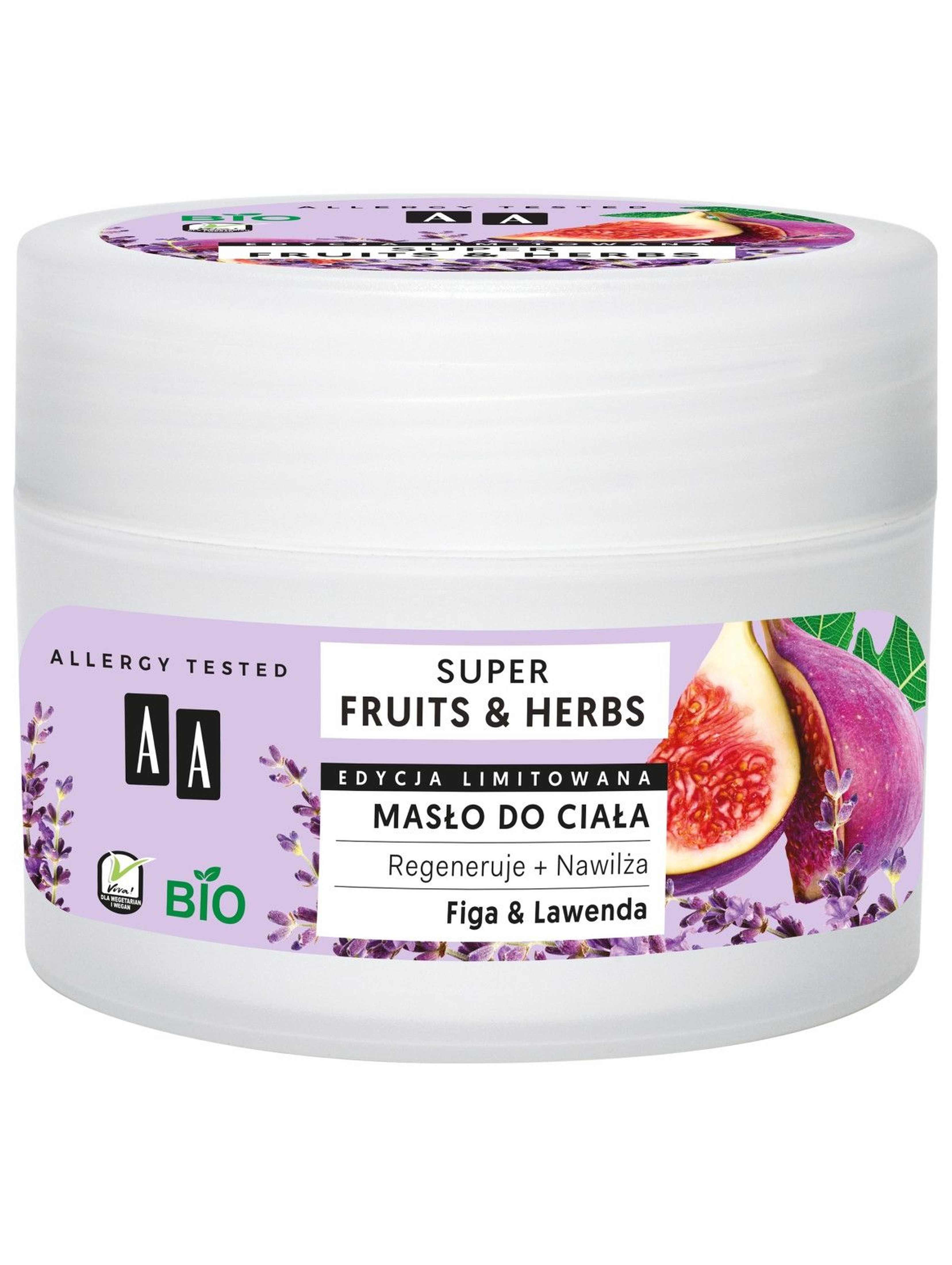 AA Super Fruits&Herbs masło do ciała figa&lawenda 200 ml
