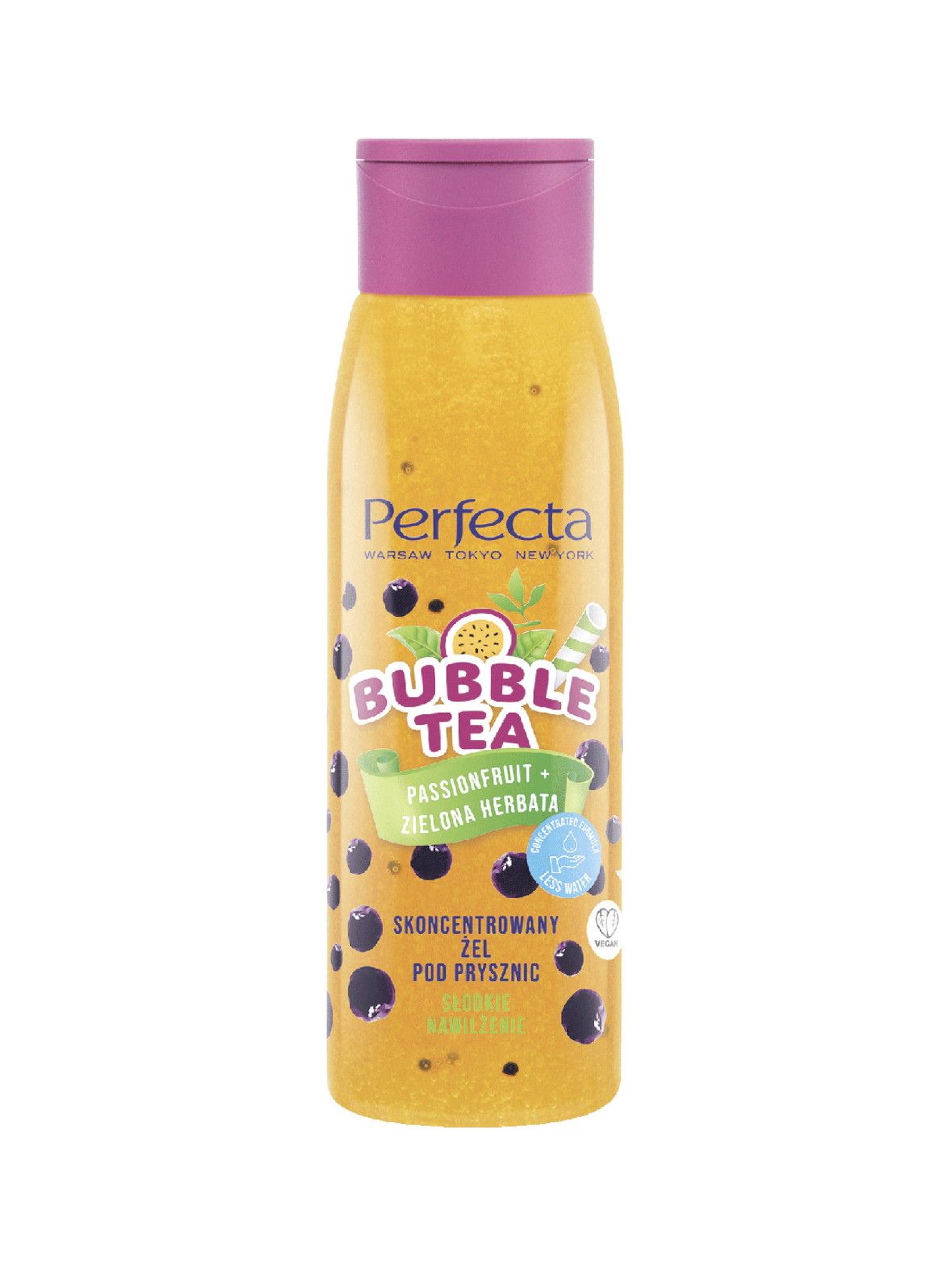 Perfecta Bubble Tea, skoncentrowany żel pod prysznic, Passionfruit + Zielona Herbata, 400 ml