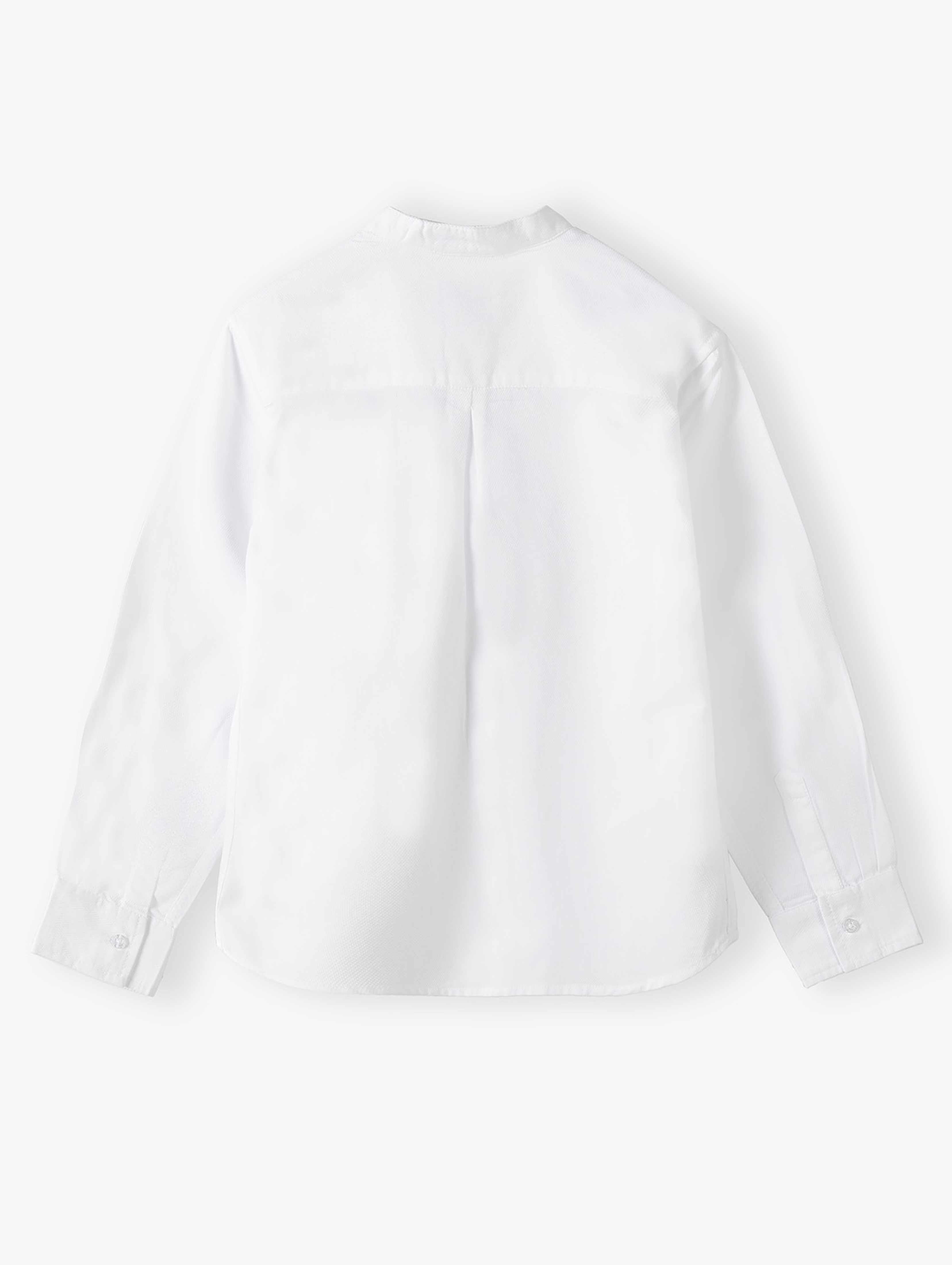 Biała koszula chłopięca ze stójką - długi rękaw