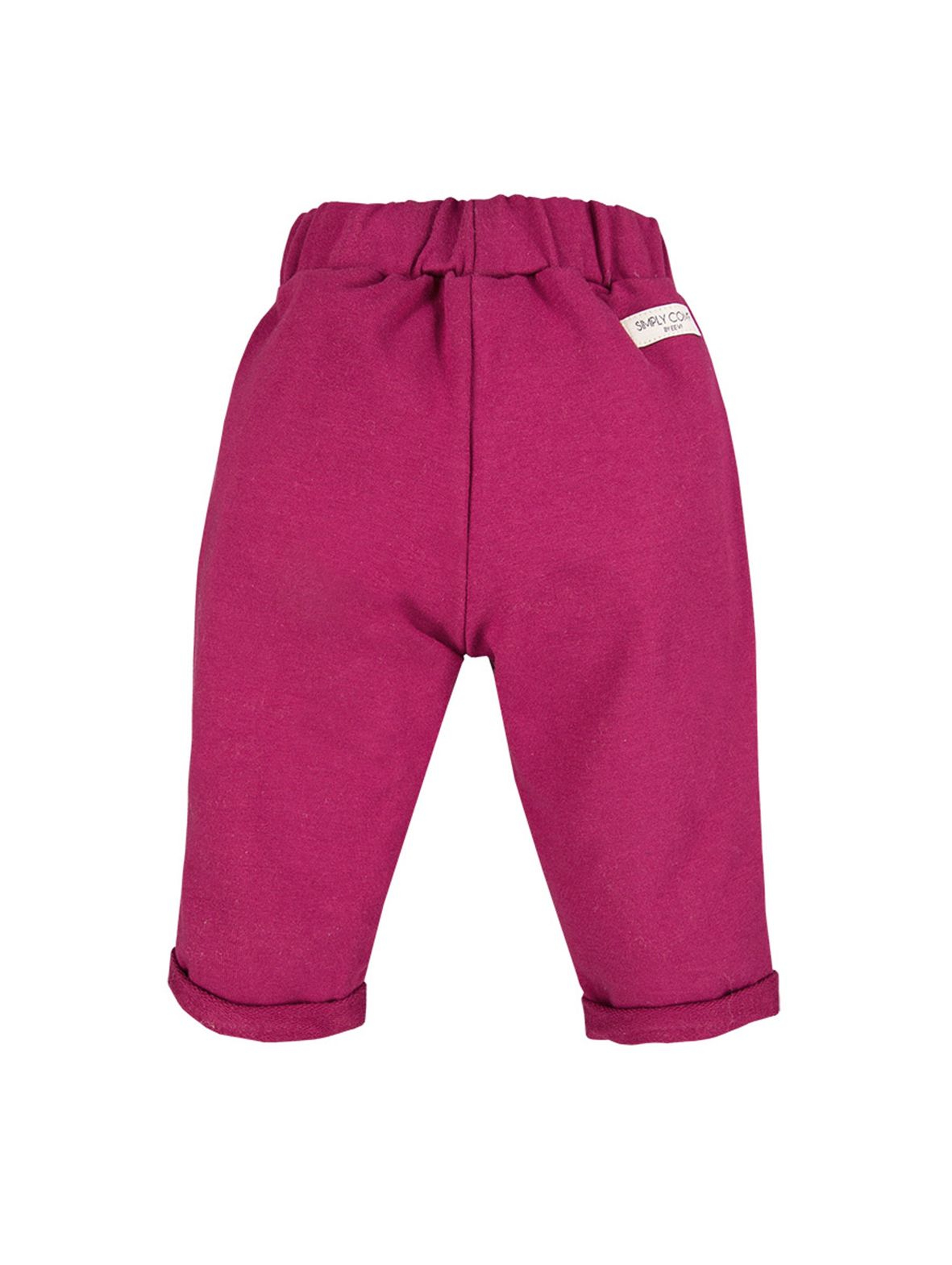 Bawełniane spodnie niemowlęce - borodowe